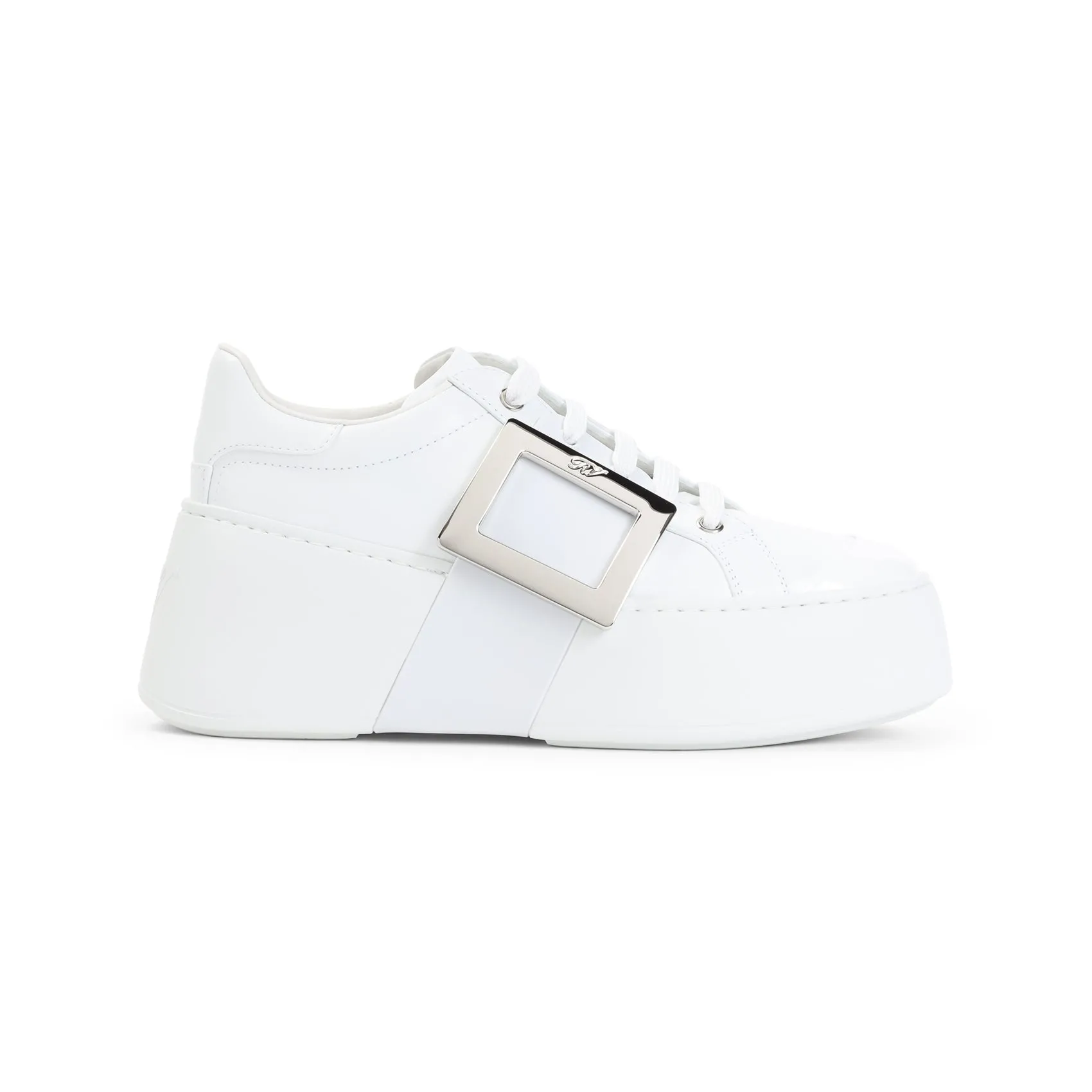 White Viv` Skate Leather Sneakers