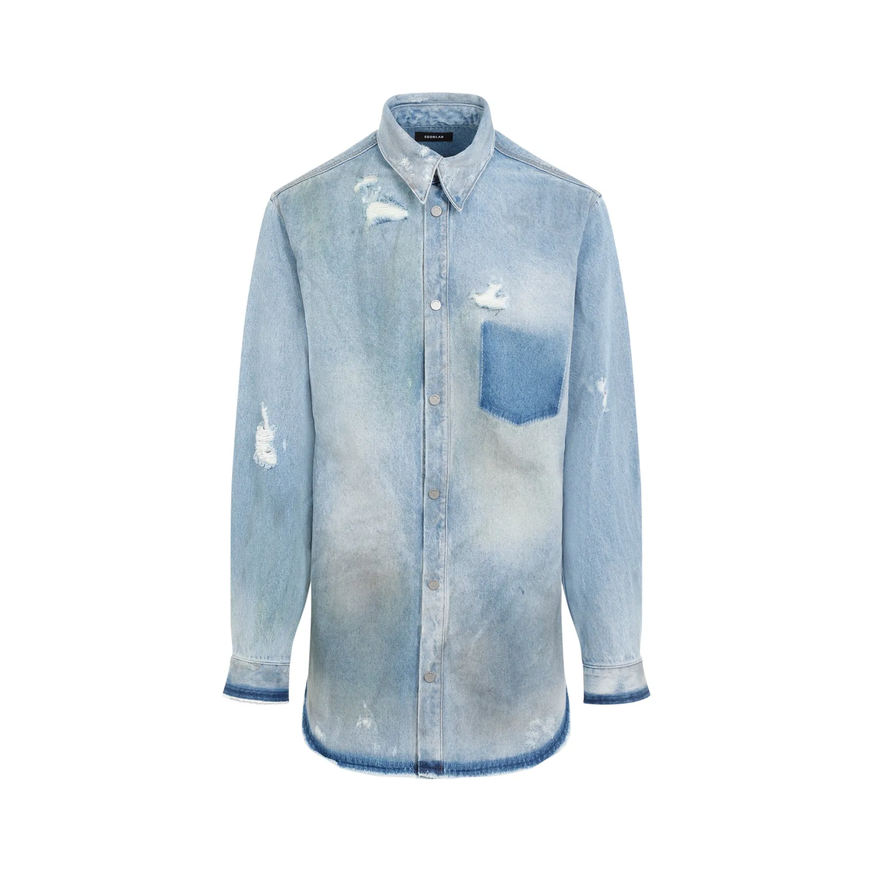 Denim Blue Cotton Overshirt