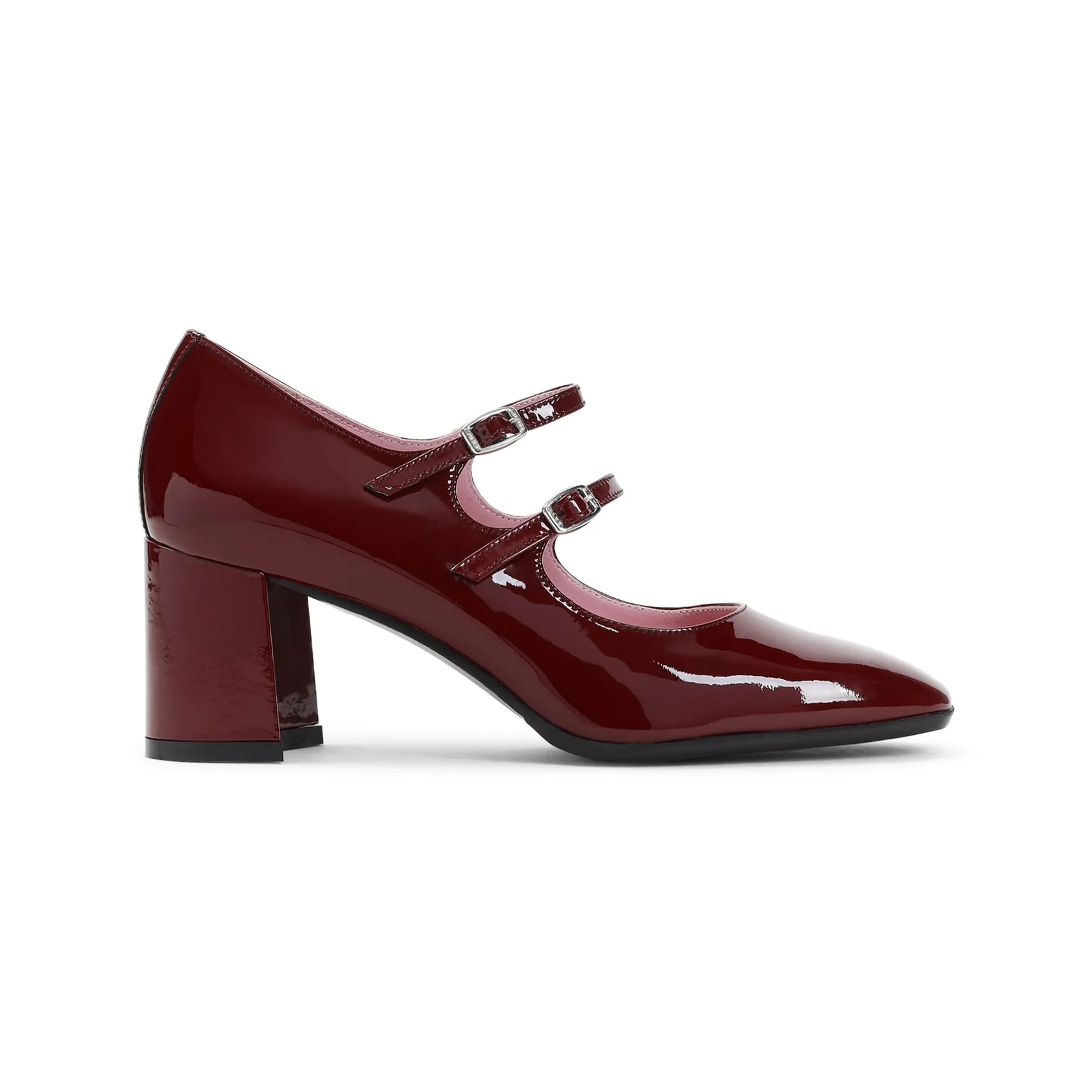 Burgundy Alice Mary Jane Patent Leather Pumps