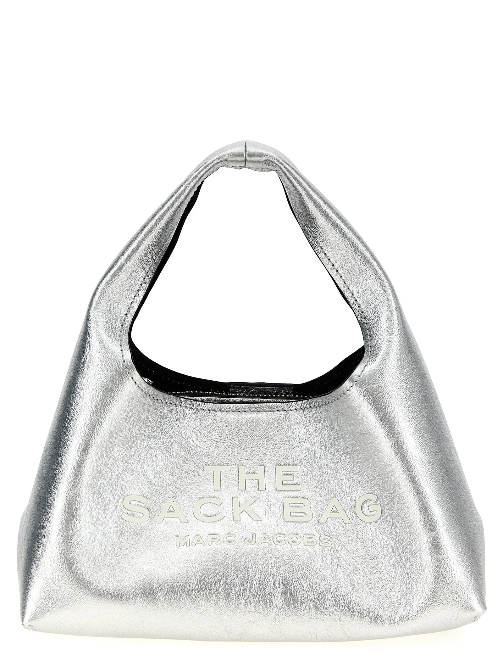 The Metallic Leather Mini Sack Bag Borse A Mano Silver