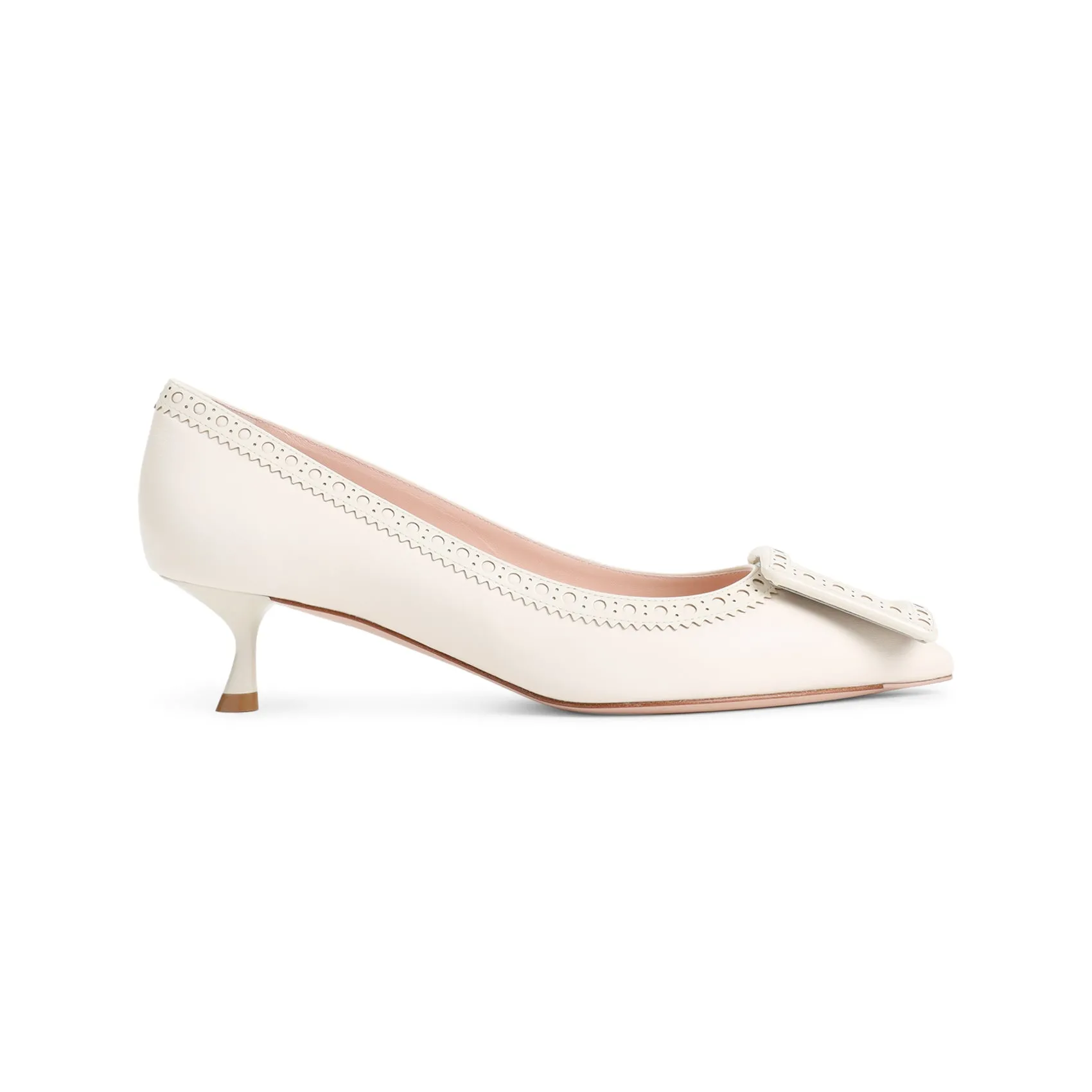 Cire White Lamb Leather Viv In The City Perforated 45 Decollete Pumps