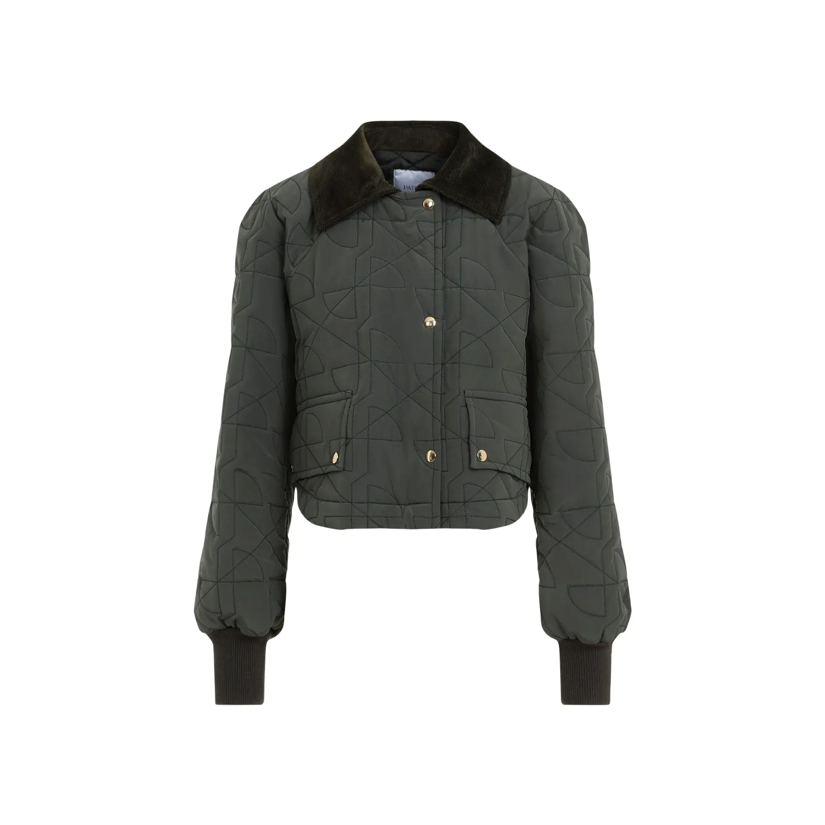 Bottle Green Cropped Quilted Blouson