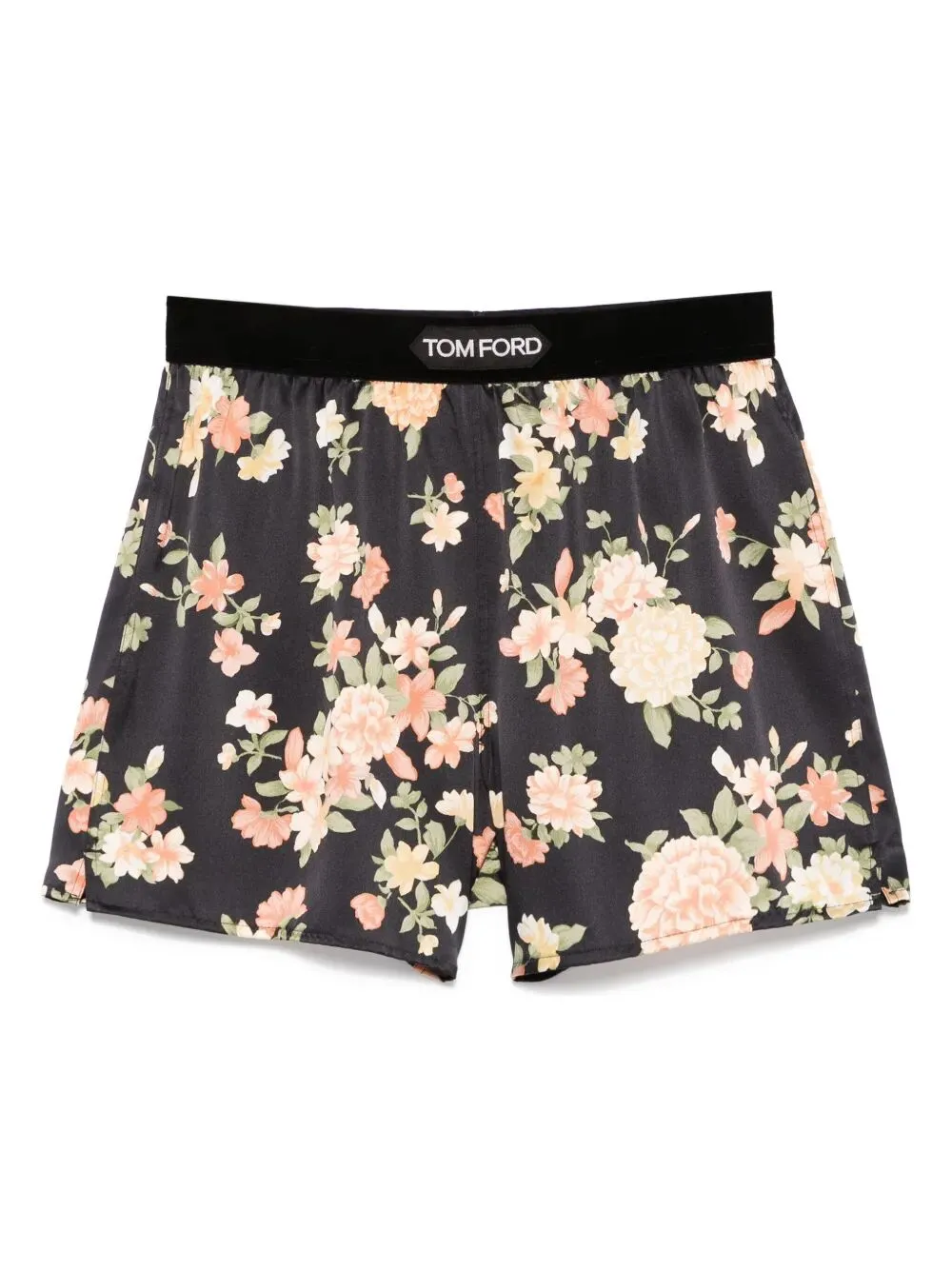 Shorts In Seta Con Stampa Floreale