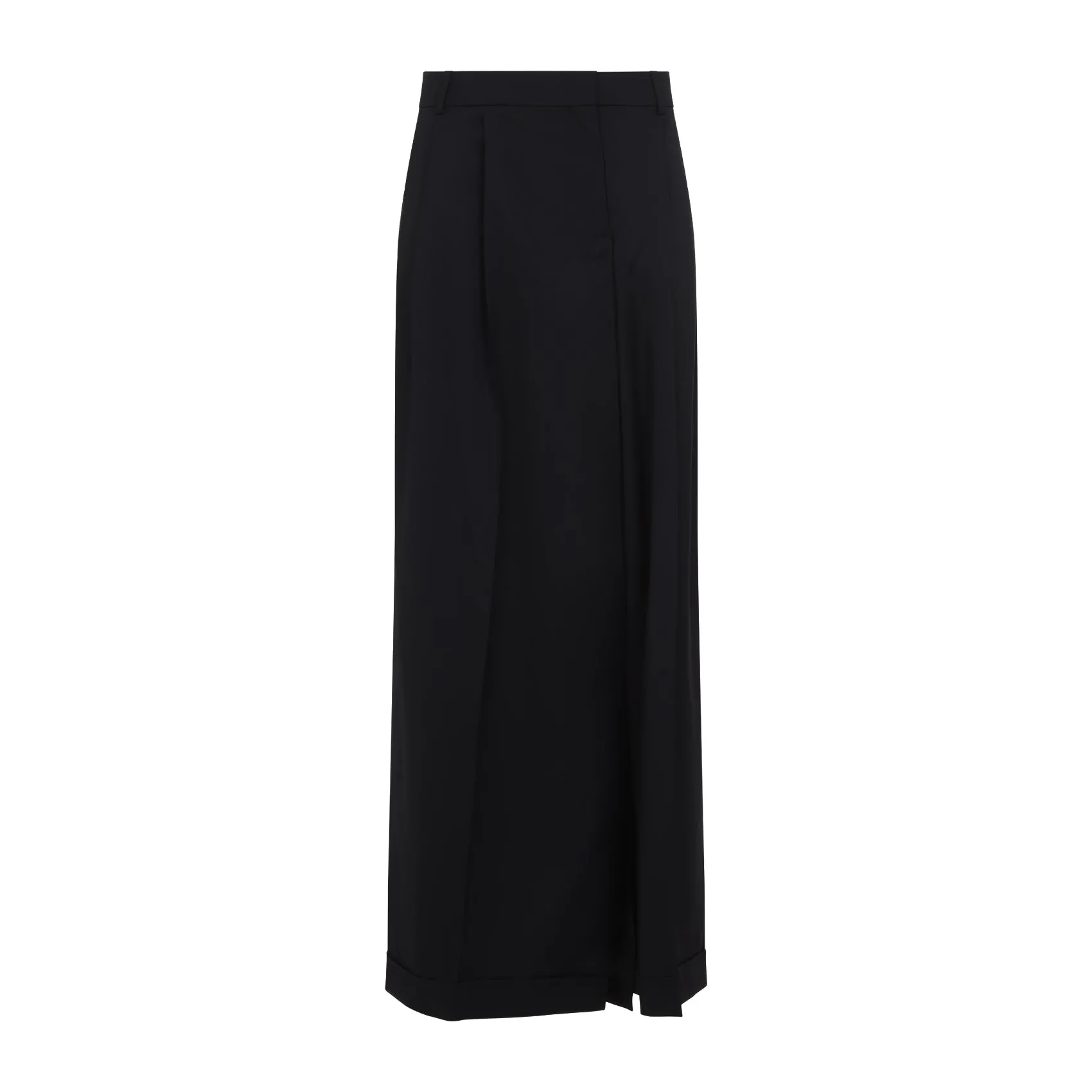 Black Wool Long Skirt