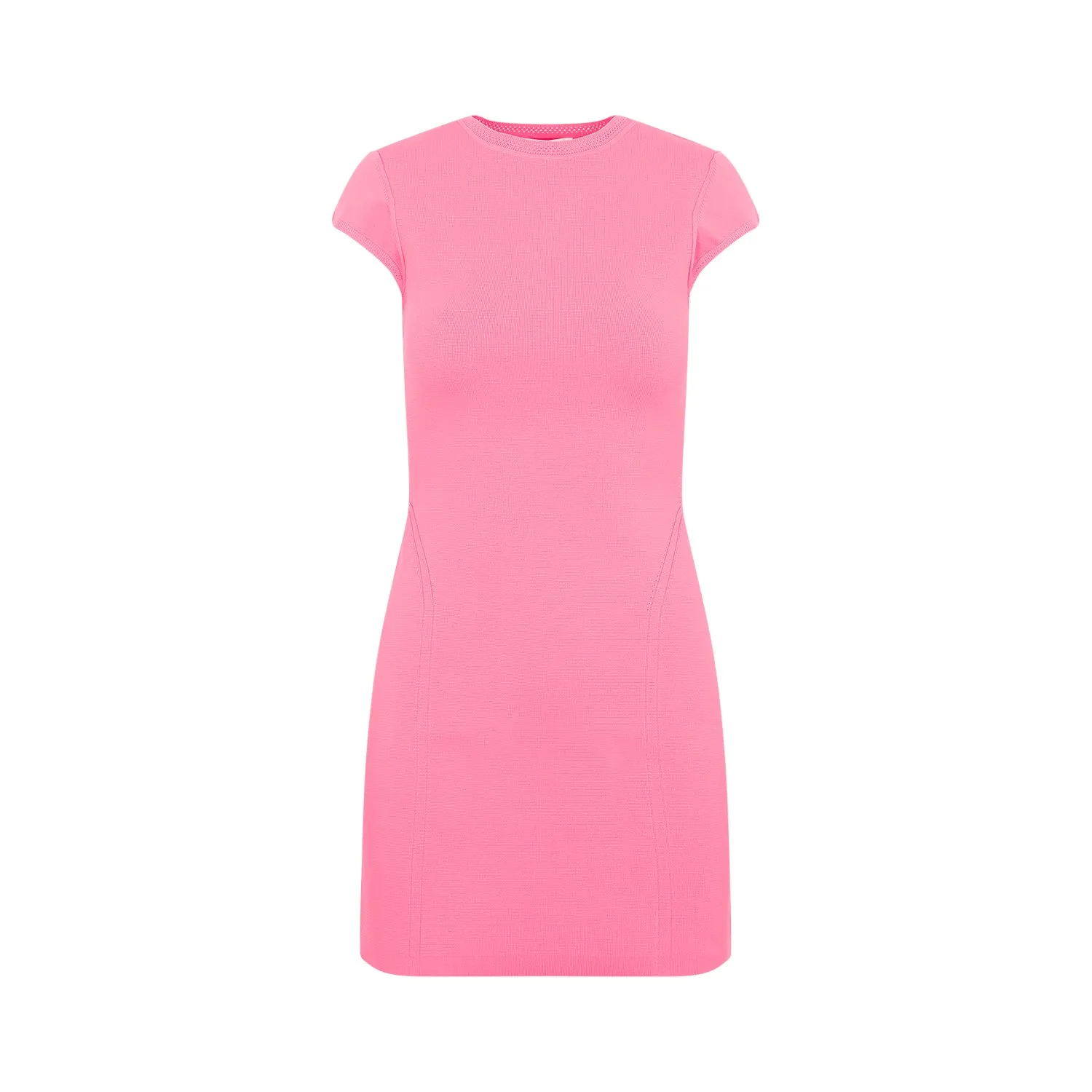 Pink Cap Sleeve Fitted Mini Dress