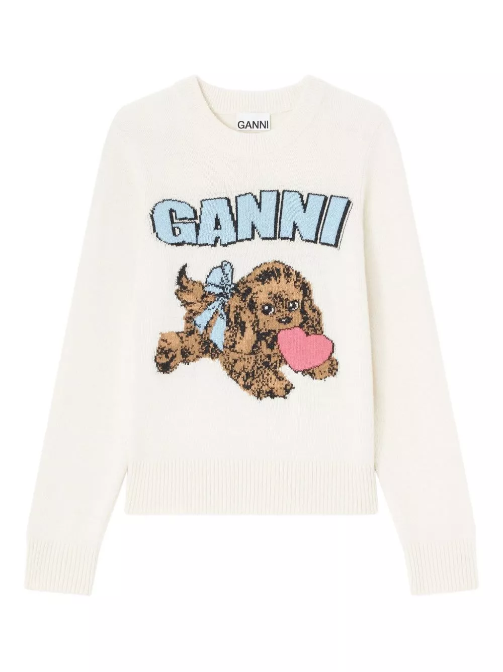 Maglia girocollo fluffy puppy love di Ganni