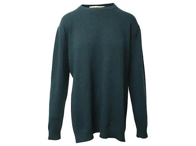 Maglia Marni Manica Lunga Alto Basso in Lana Verde