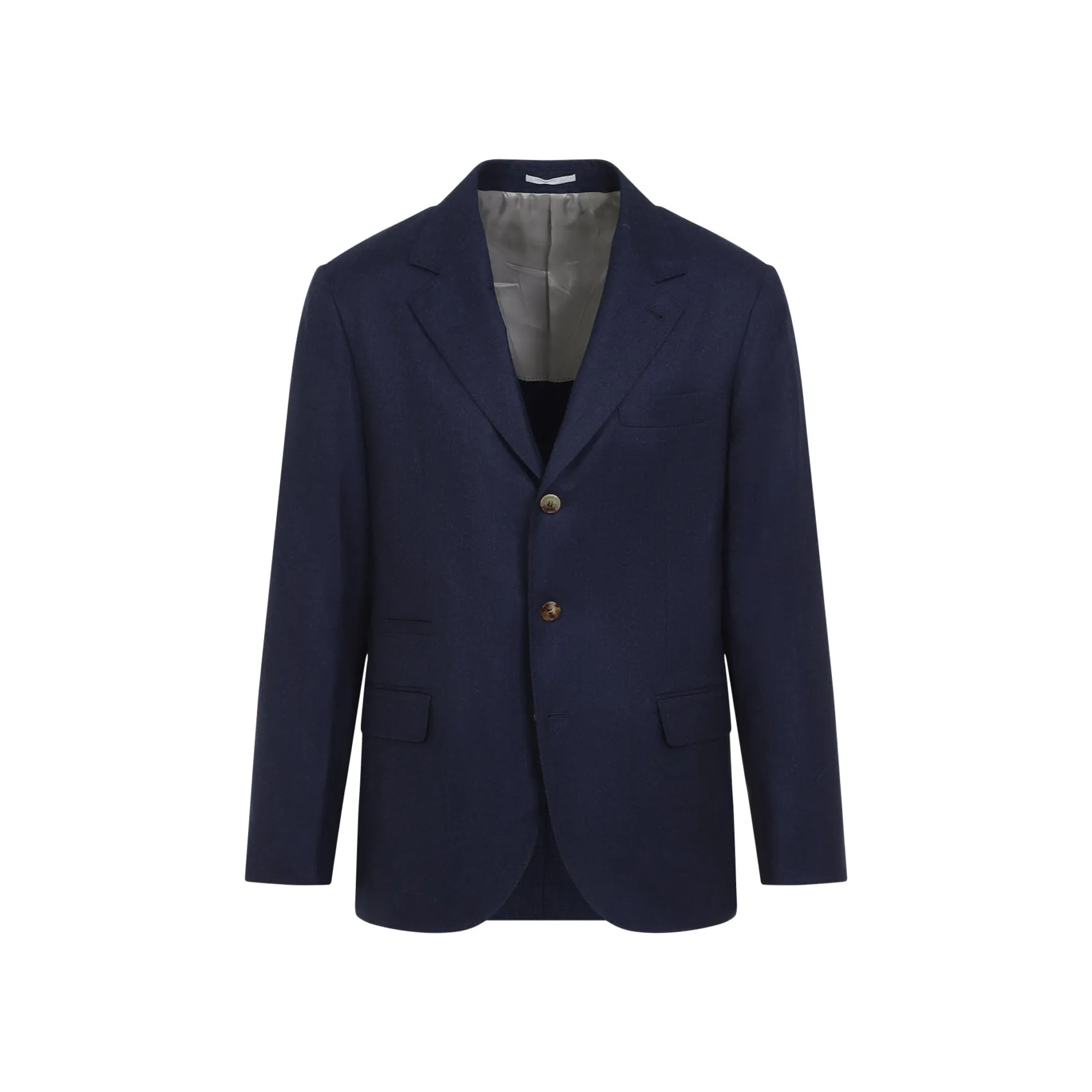 Dark Blue Virgin Wool Single Breasted Jacket