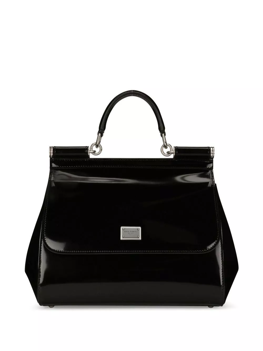 Borsa sicily grande in pelle lucida di Dolce & gabbana
