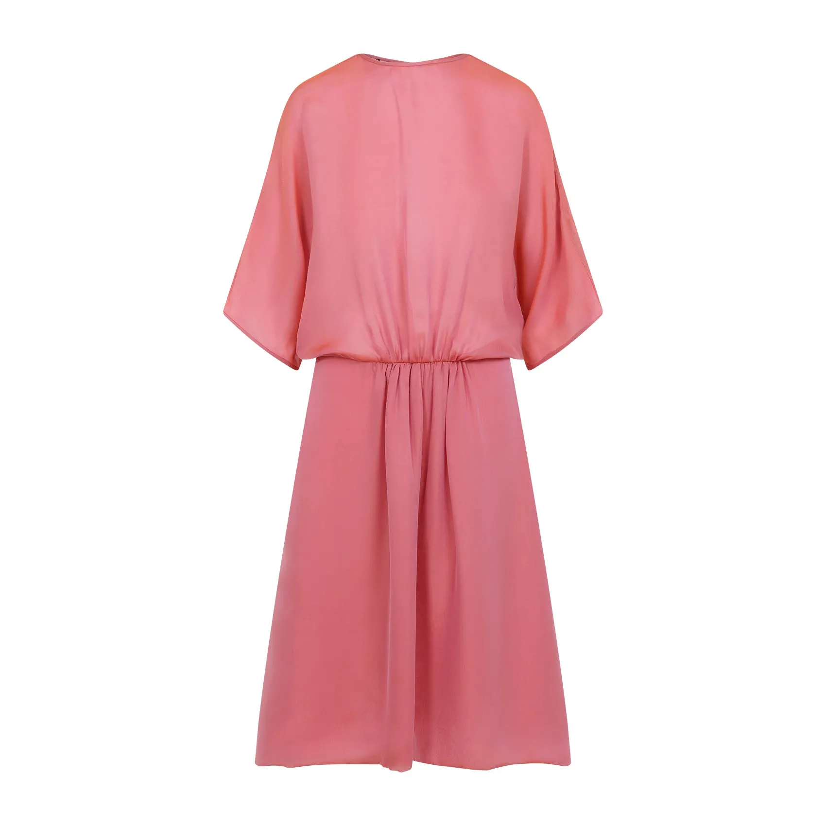 Pink Silk Midi Dress