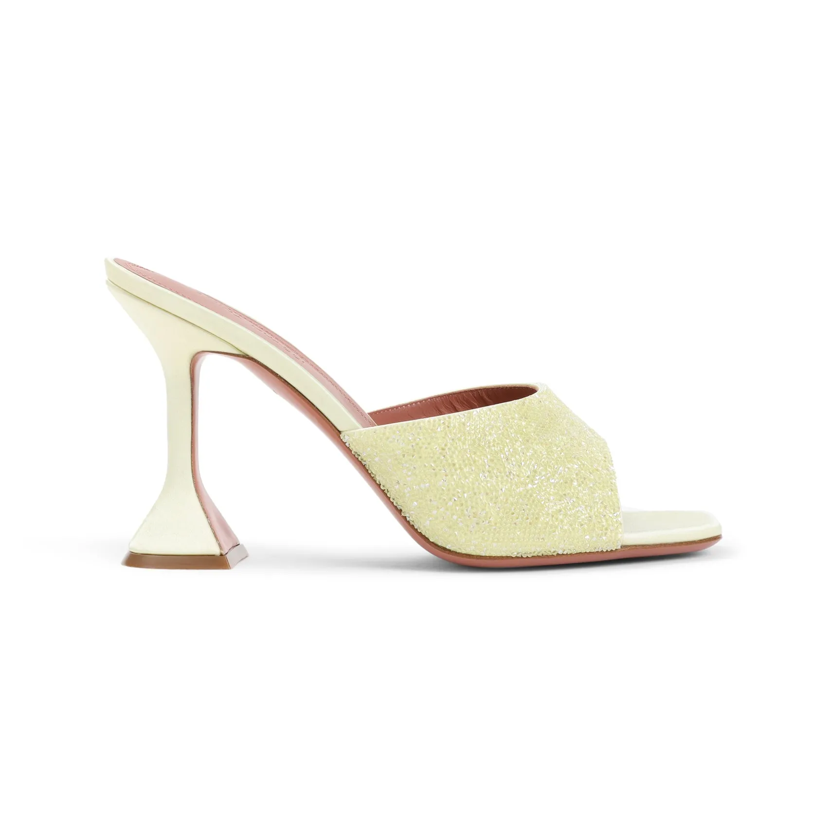 Yellow Lupita Crystal Dust 95 Satin Sandals