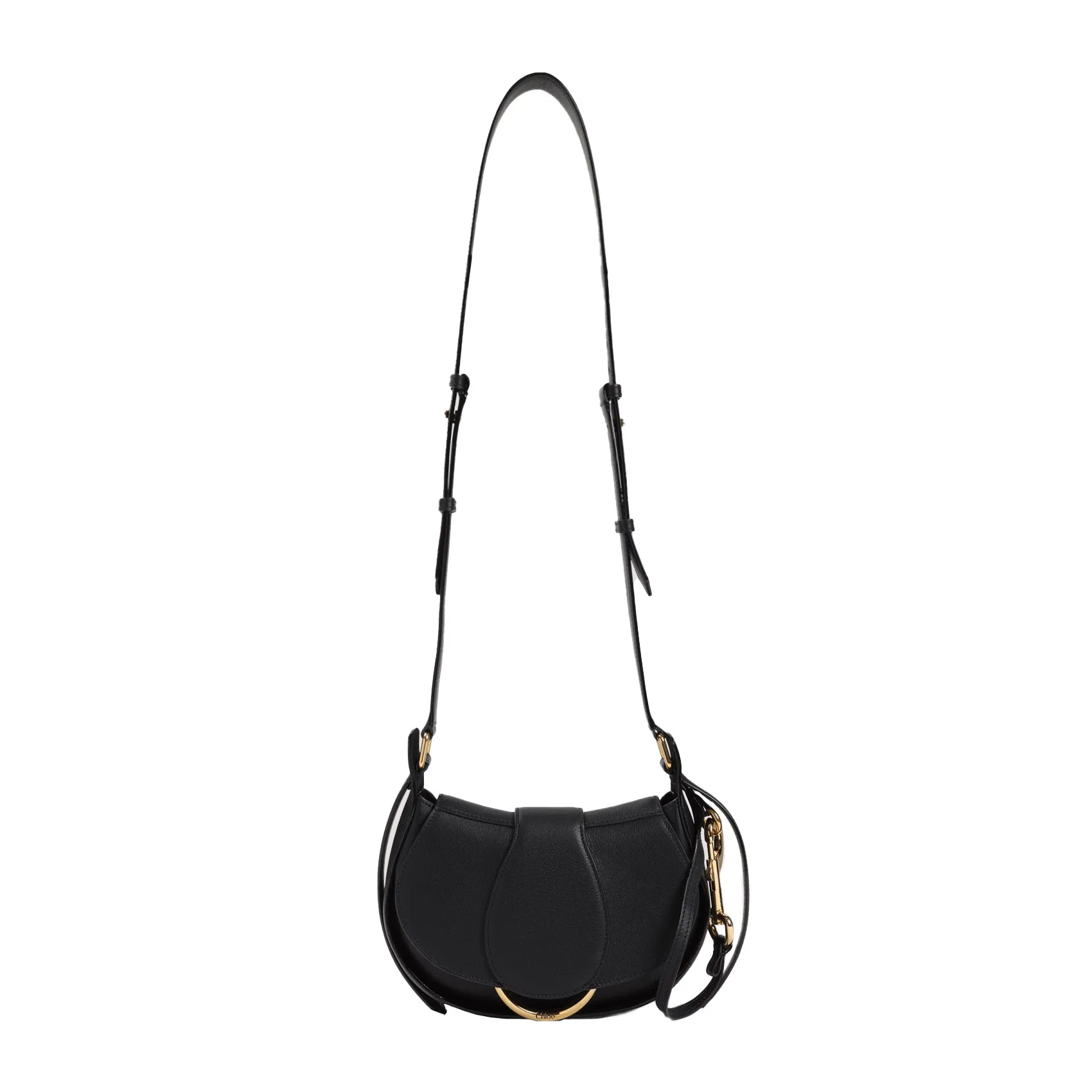 Black Ride Calf Leather Shoulder Bag