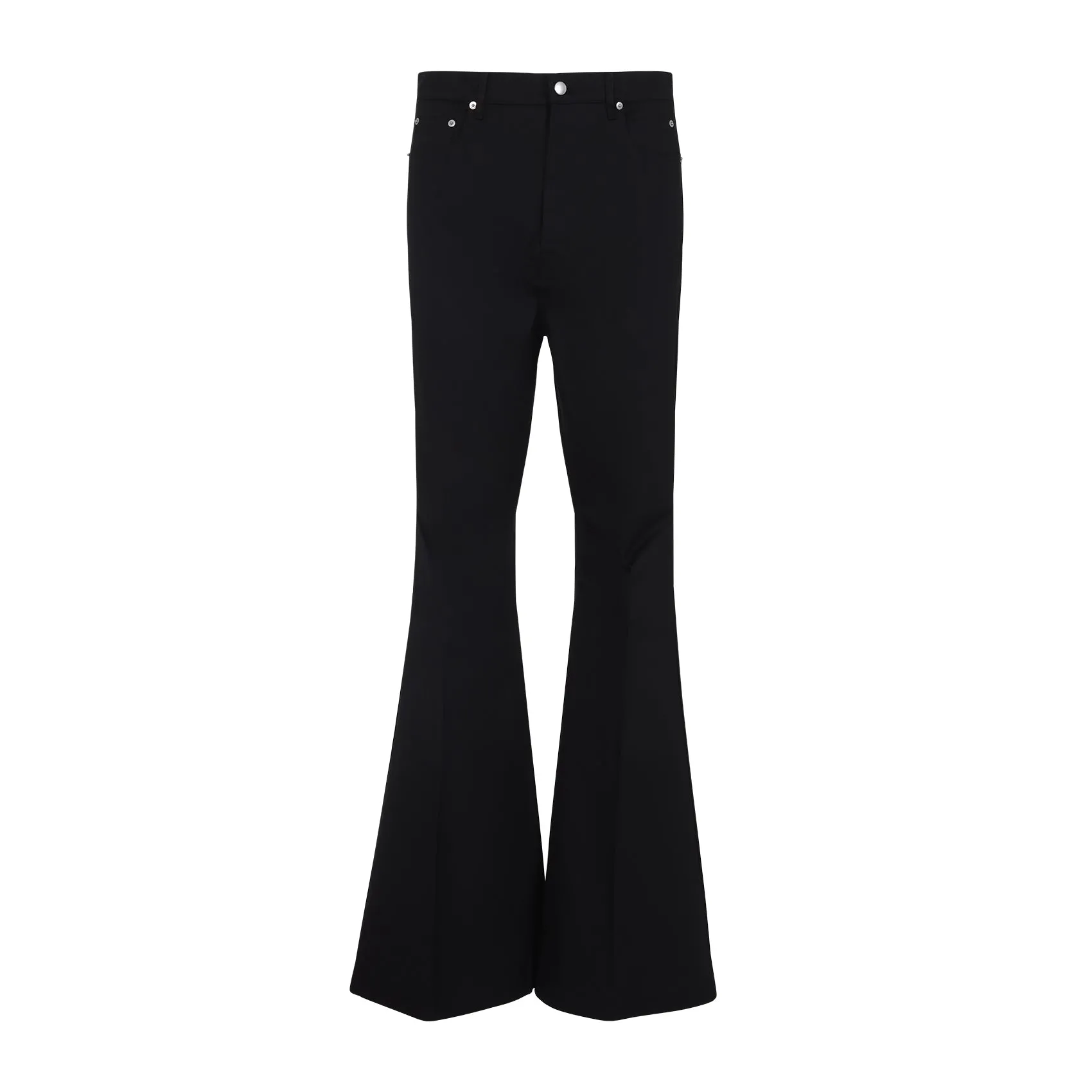 Black Cotton Bolan Bootcut Pants