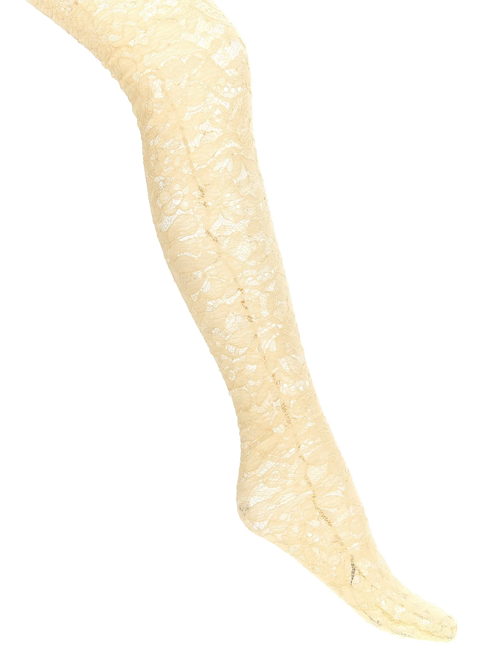 Valentino Garavani Pizzo Rebordè Tights Calzini Giallo