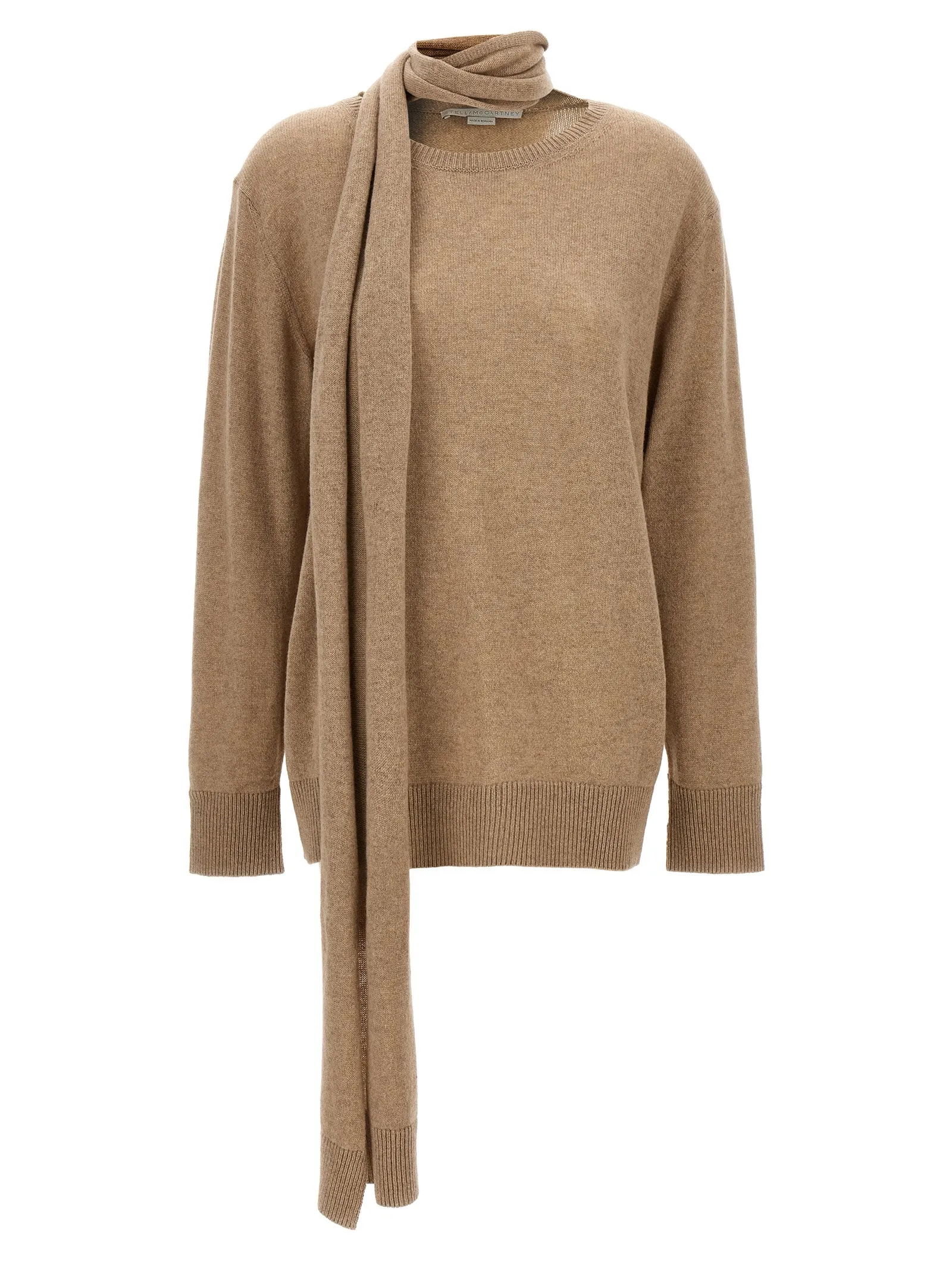 Scarf Detail Sweater Maglioni Beige