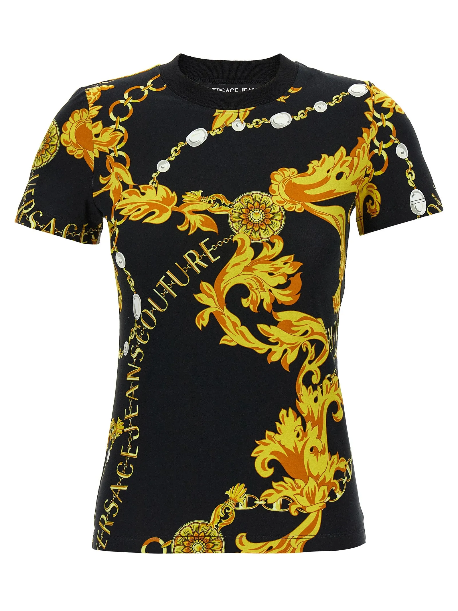 Chain Couture T Shirt Nero