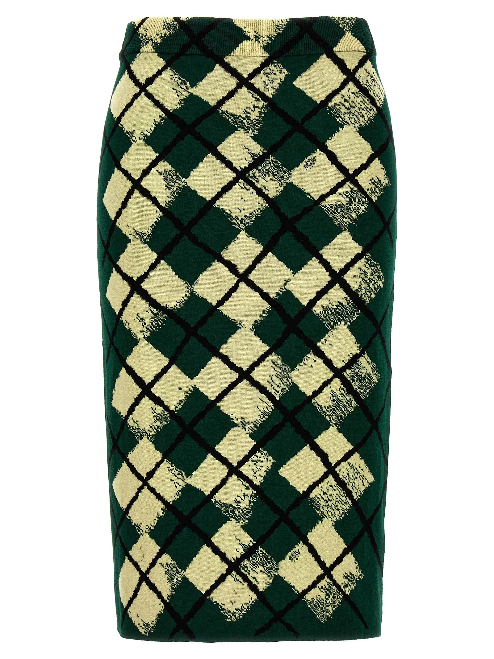 Argyle Pattern Skirt Gonne Verde