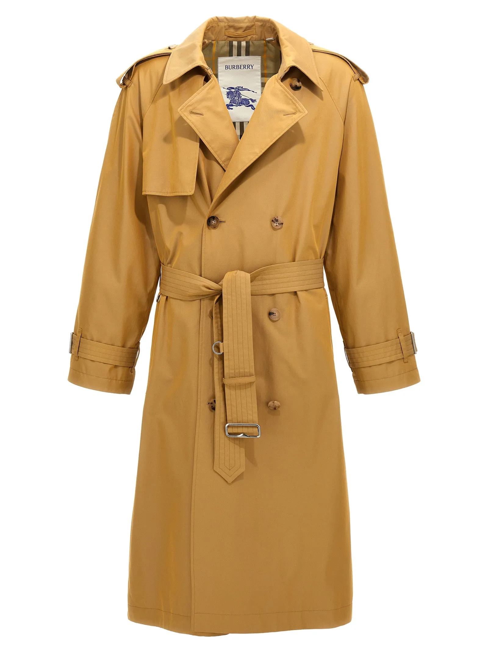 Double-Breasted Long Trench Coat Trench E Impermeabili Beige