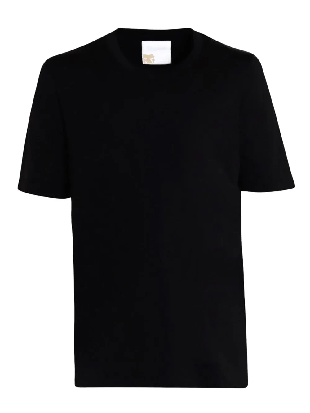 T-Shirt A Maniche Corte In Misto Seta Nero
