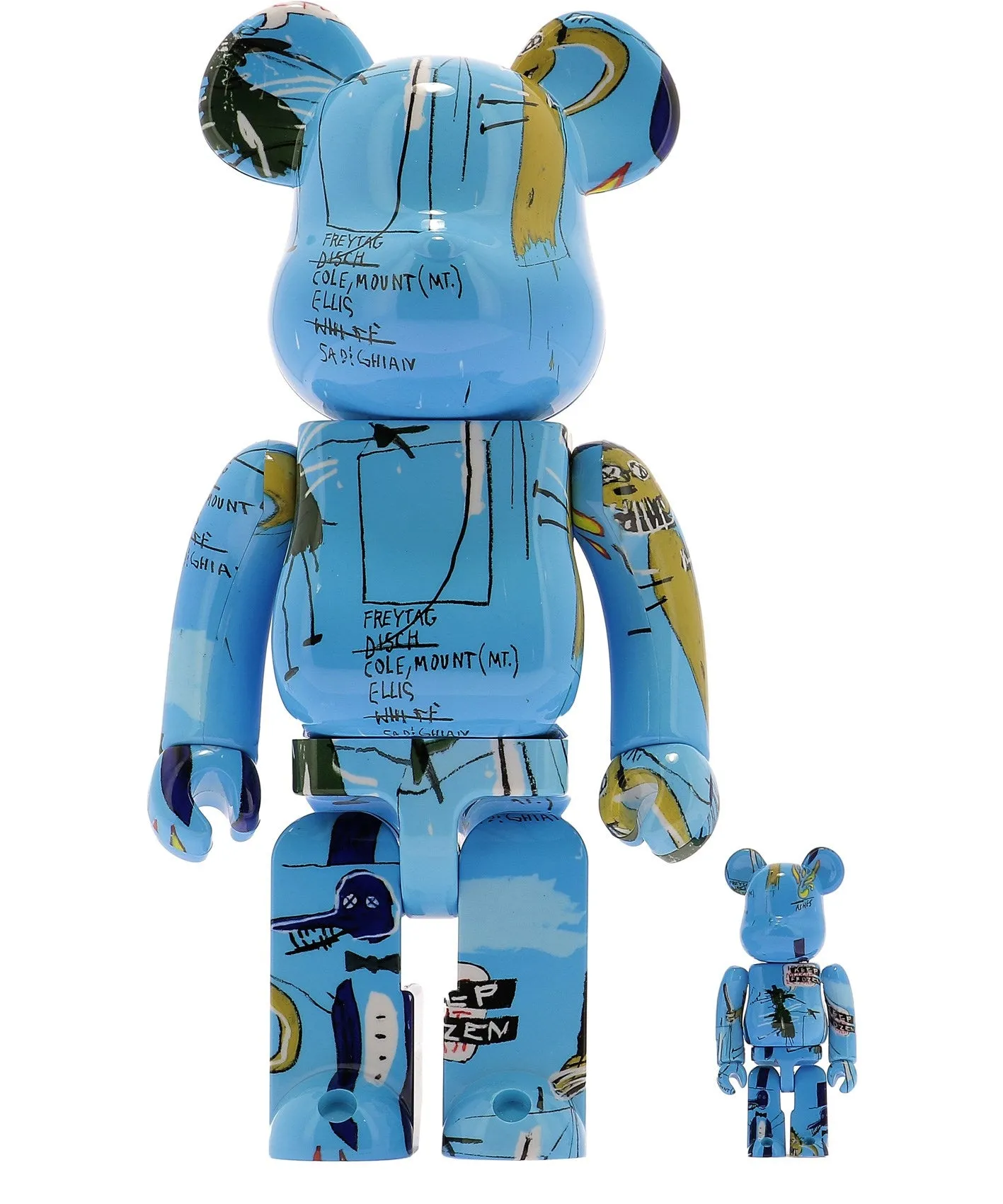Be@Rbrick Jean-Michel Basquiat #4 100% And 400% Decorative Accessories Light Blue
