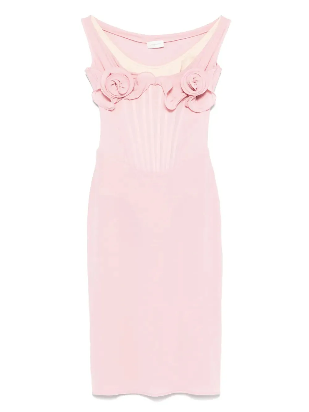 Abito Midi Con Bustier A Fiori Rosa