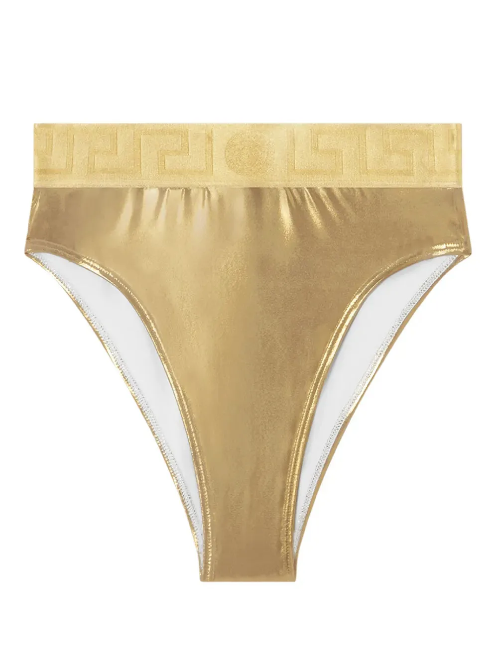 Slip Bikini Greca Border Con Finitura Metallizzata