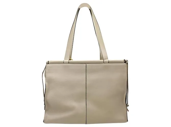 Loewe Cushion Tote Bag in Pelle di vitello Beige Marrone