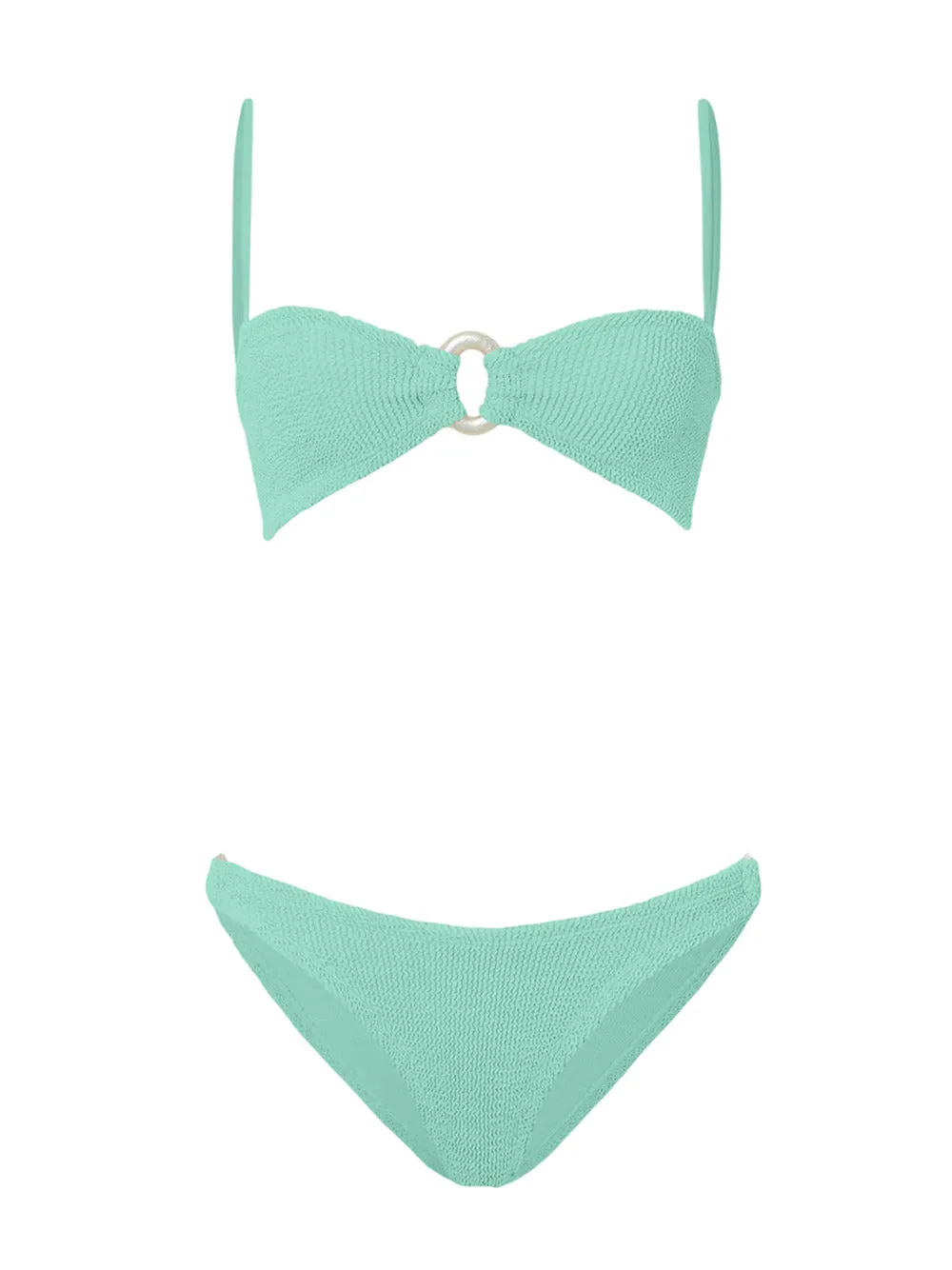 Bikini Misty Con Cerchio Perlato, Menta Metallizzata