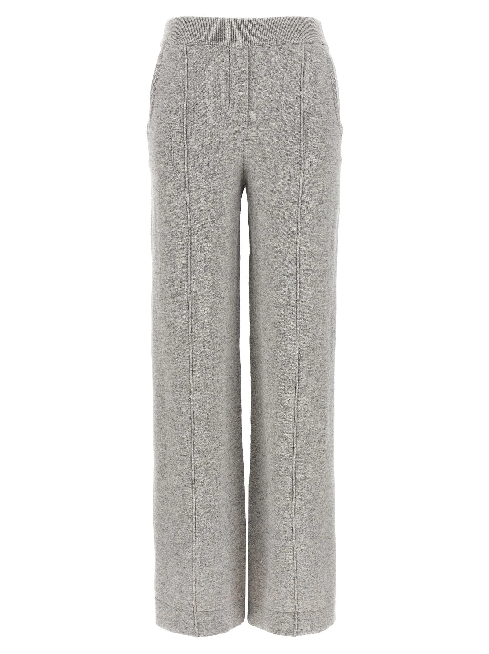 Silk Wool Pantaloni Grigio