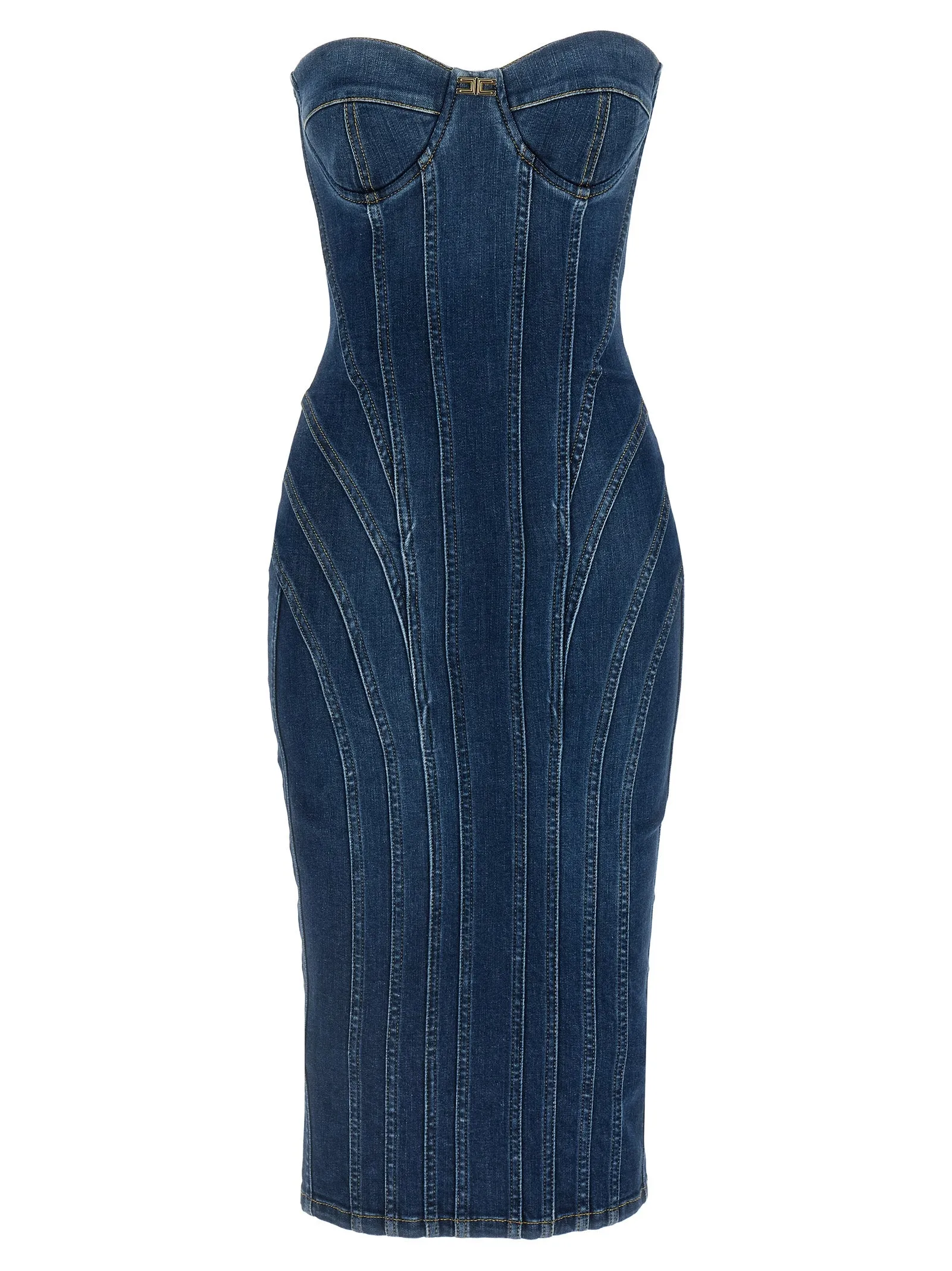 Denim Corset Dress Abiti Blu
