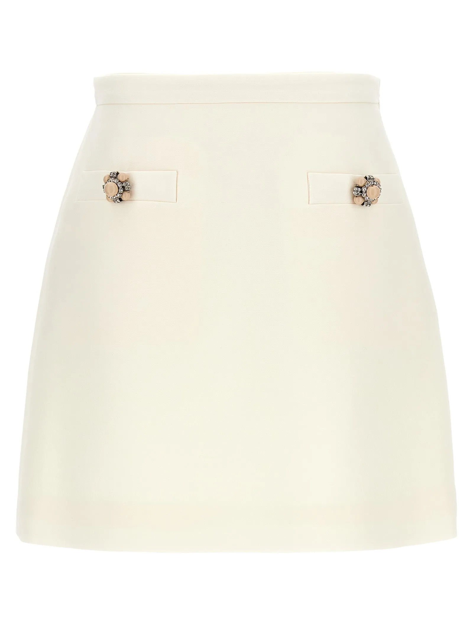 Valentino Garavani Crepe Couture Skirt Gonne Bianco