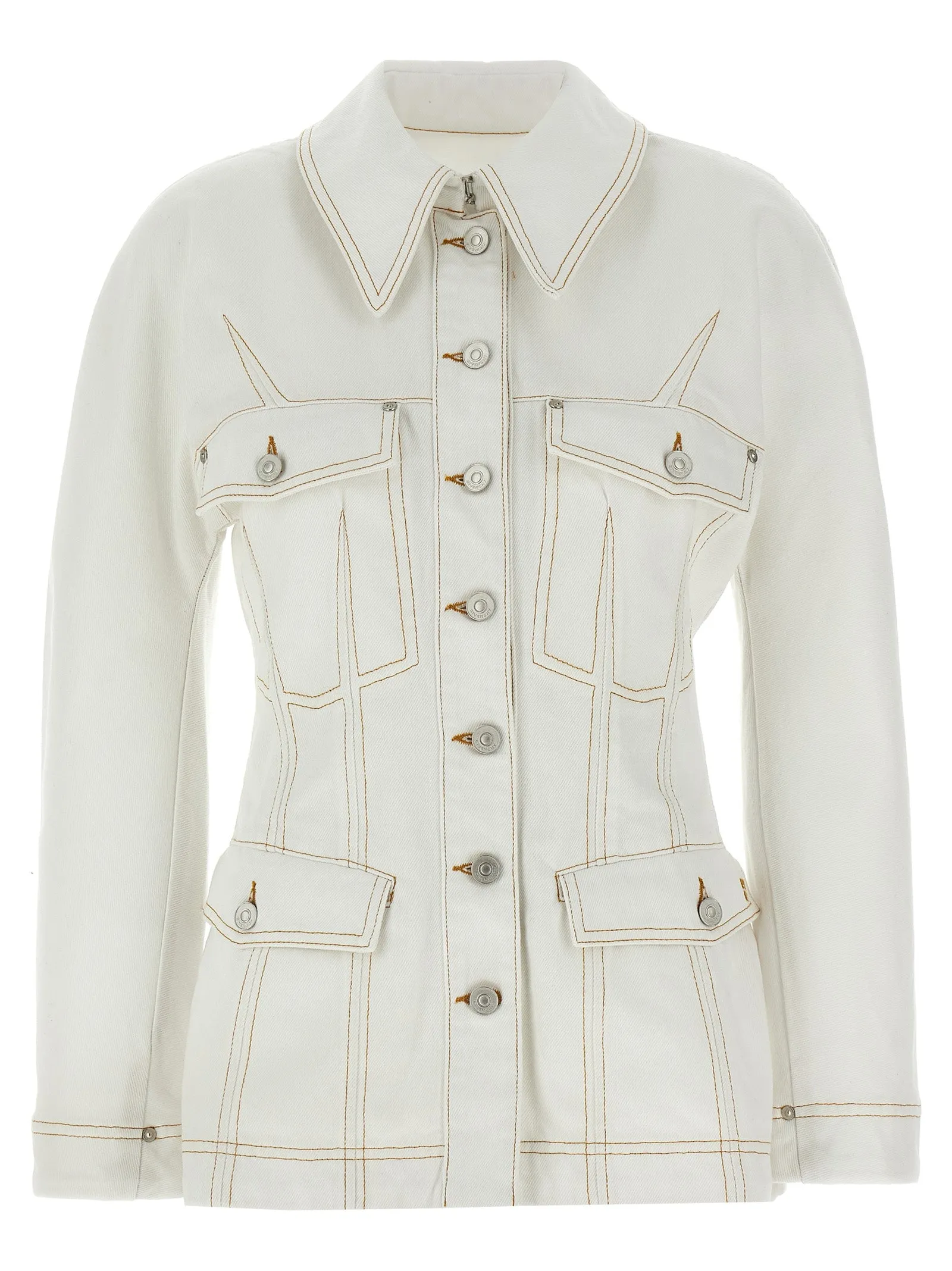 Denim Jacket Puffer Jackets Bianco