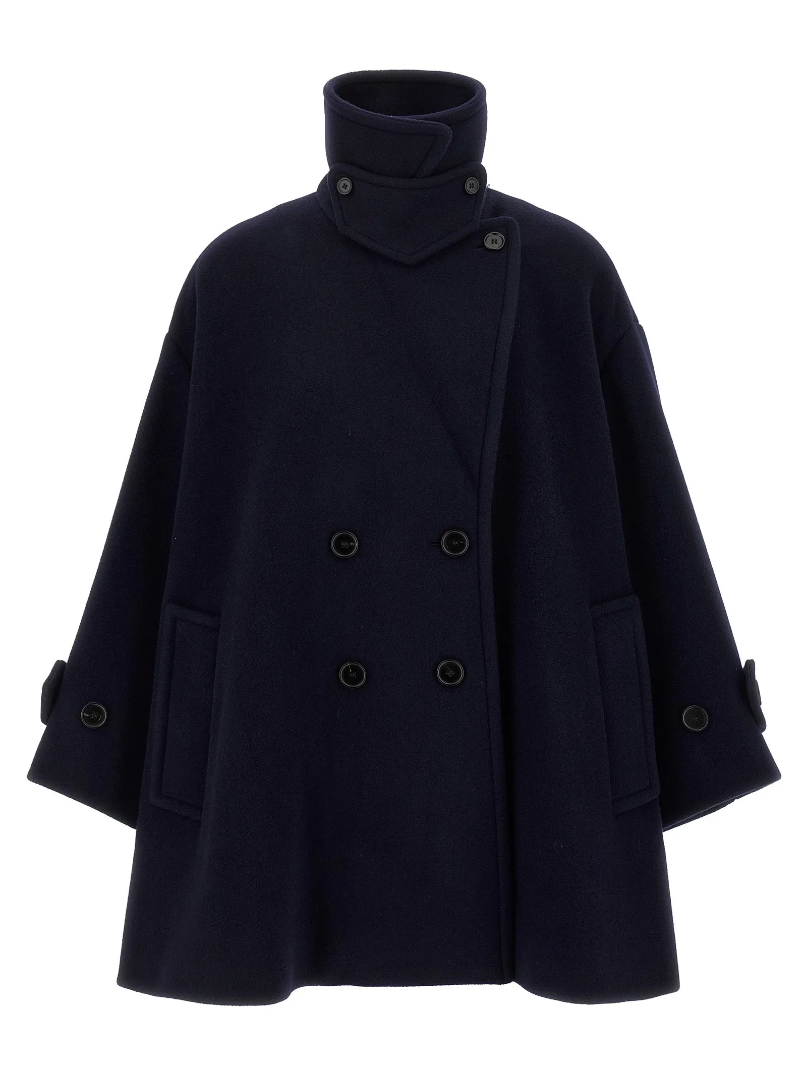 Double Breasted Wool Coat Trench E Impermeabili Blu