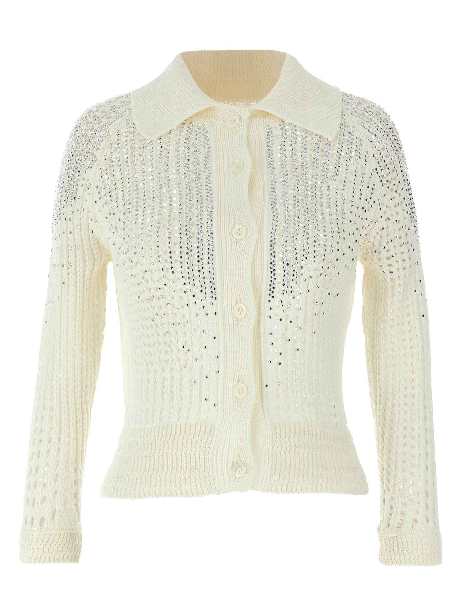 Rhinestone Cardigan Maglioni Bianco