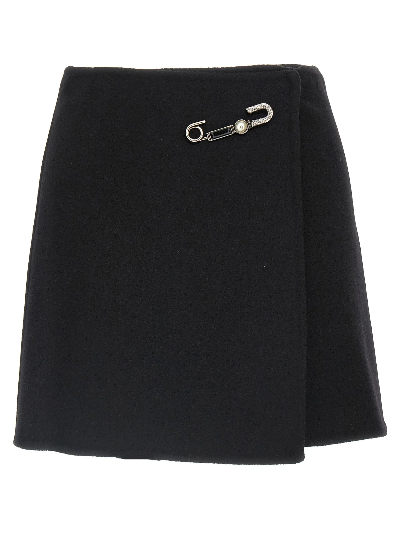 Jewel Pin Skirt Gonne Nero