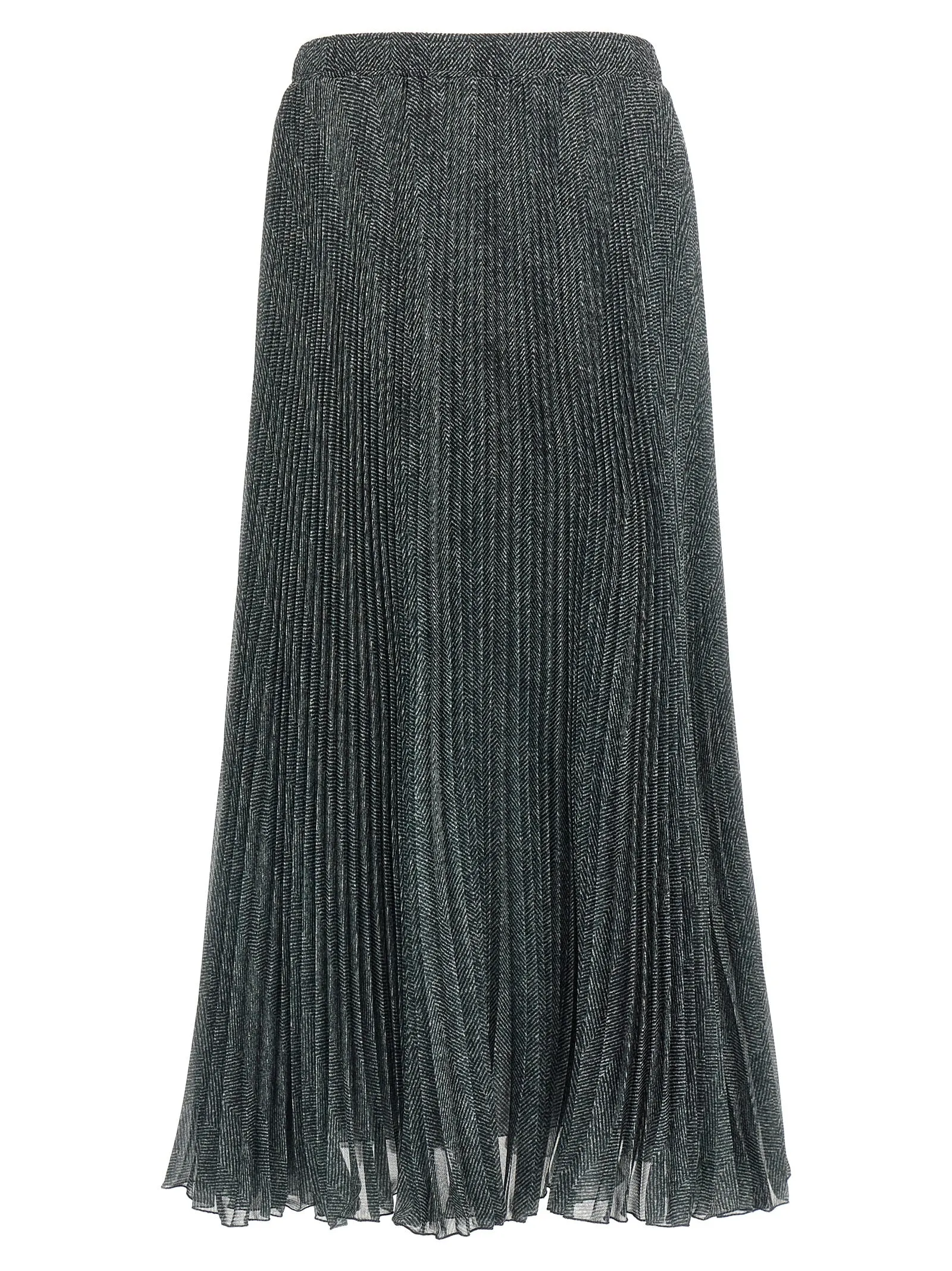 Pleated Longuette Skirt Gonne Grigio