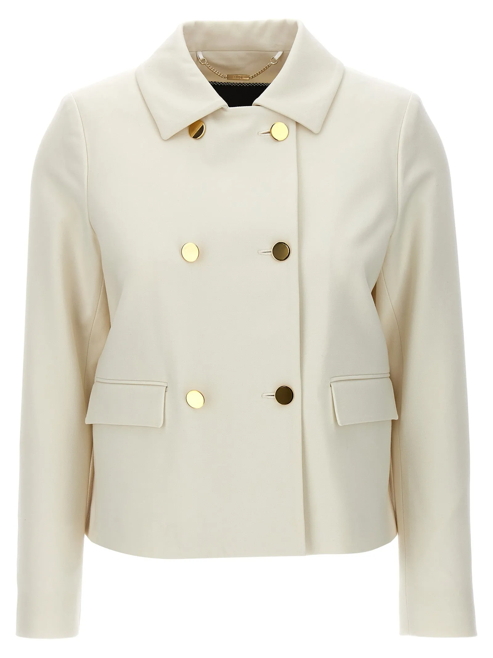 Cropped Double-Breasted Jacket Blazers Bianco