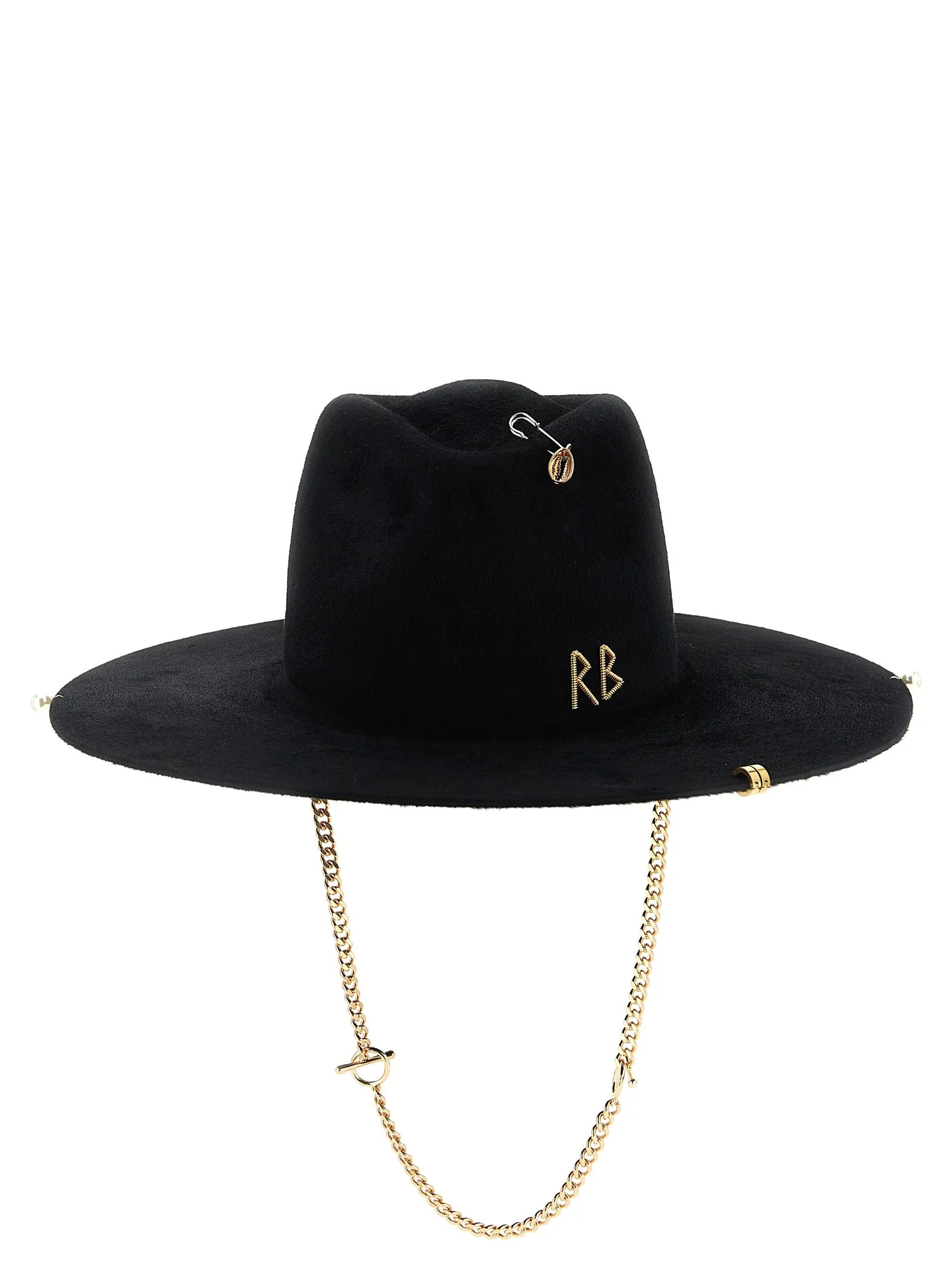 Chain Strap Fedora Cappelli Nero