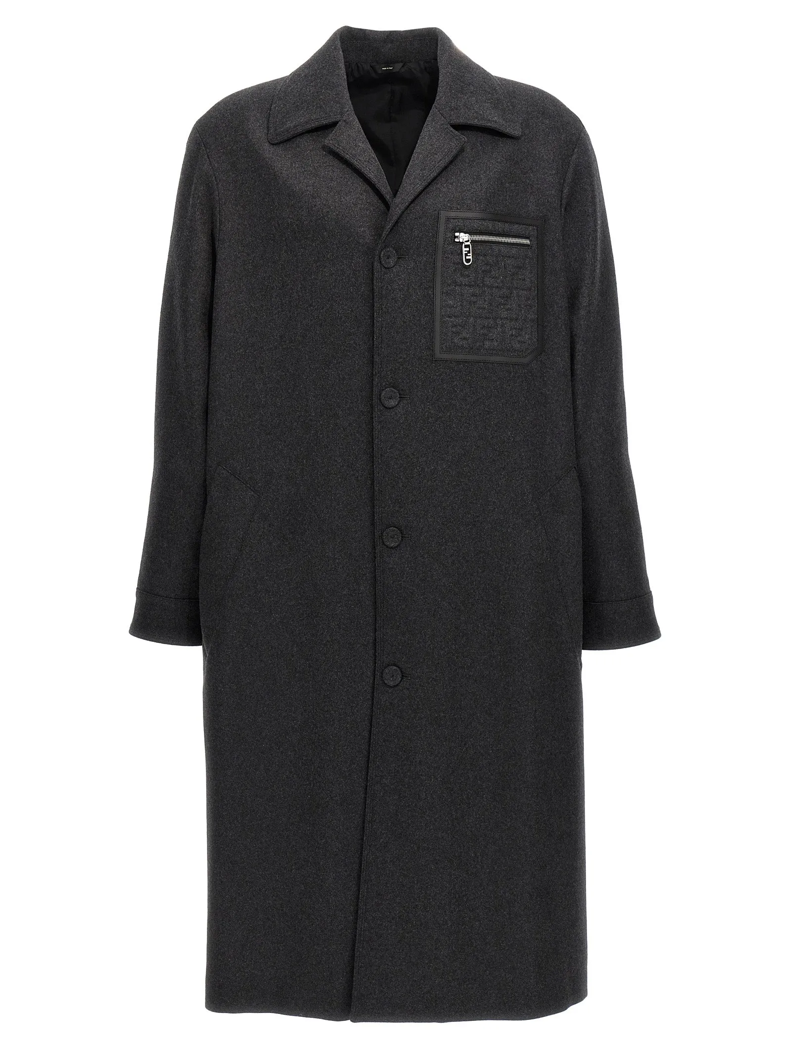 Single-Breasted Cashmere Coat Trench E Impermeabili Grigio