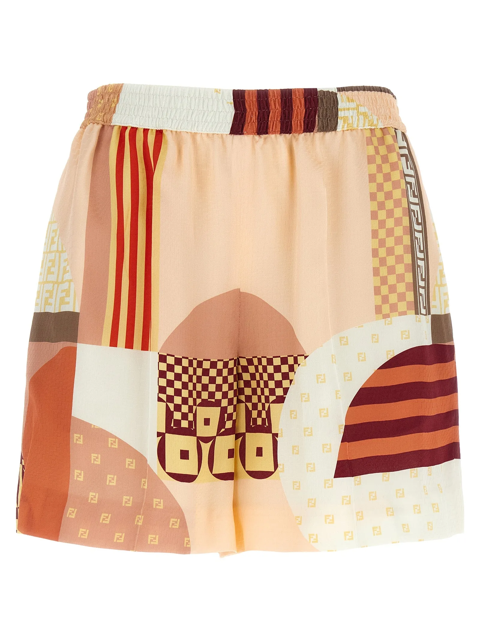 Patchwork Silk Shorts Bermuda E Short Multicolor