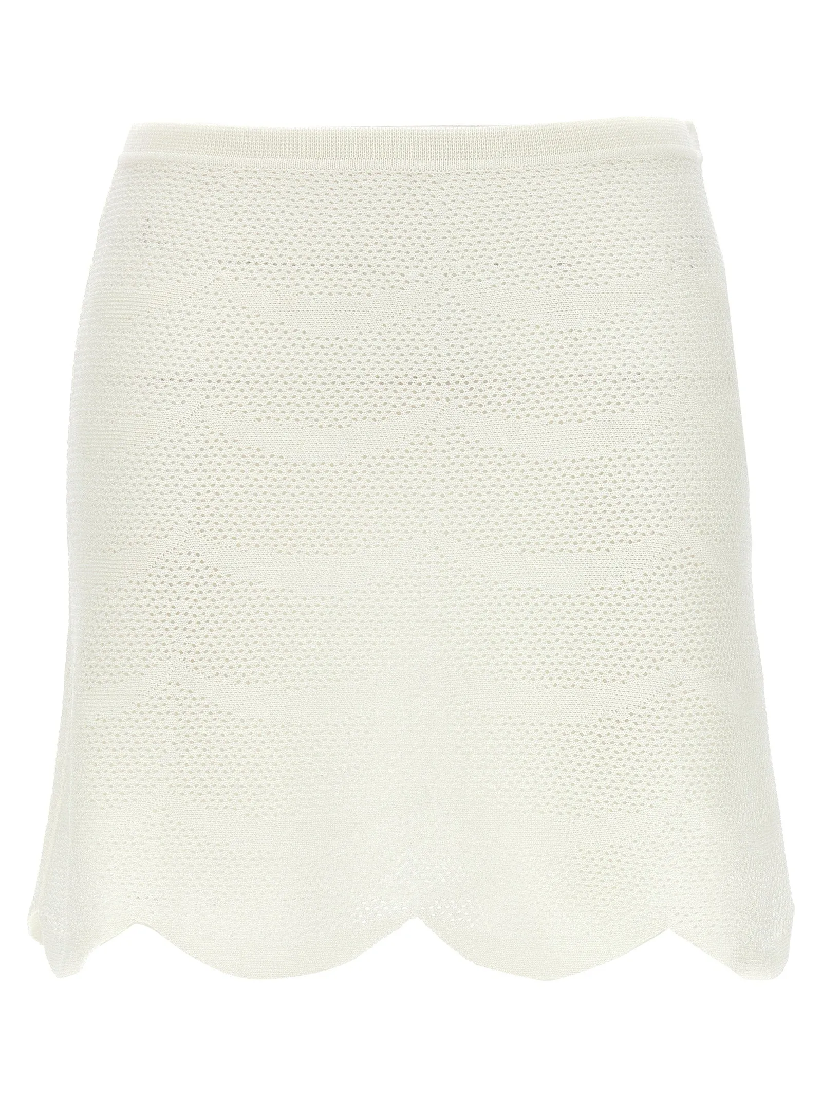 Crochet Mini Skirt Gonne Bianco