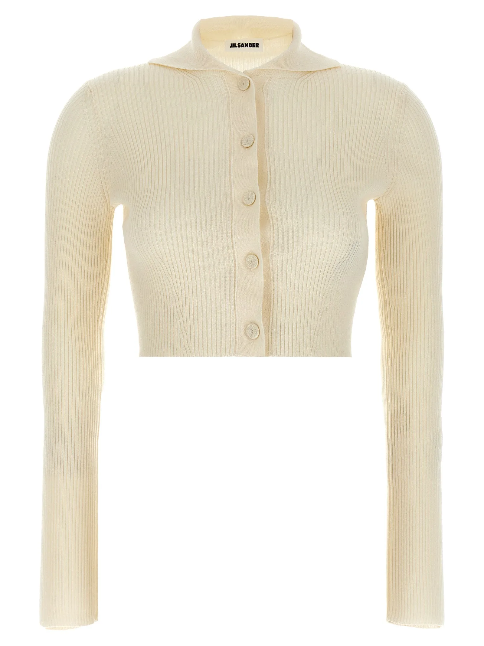Ribbed Cardigan Maglioni Bianco