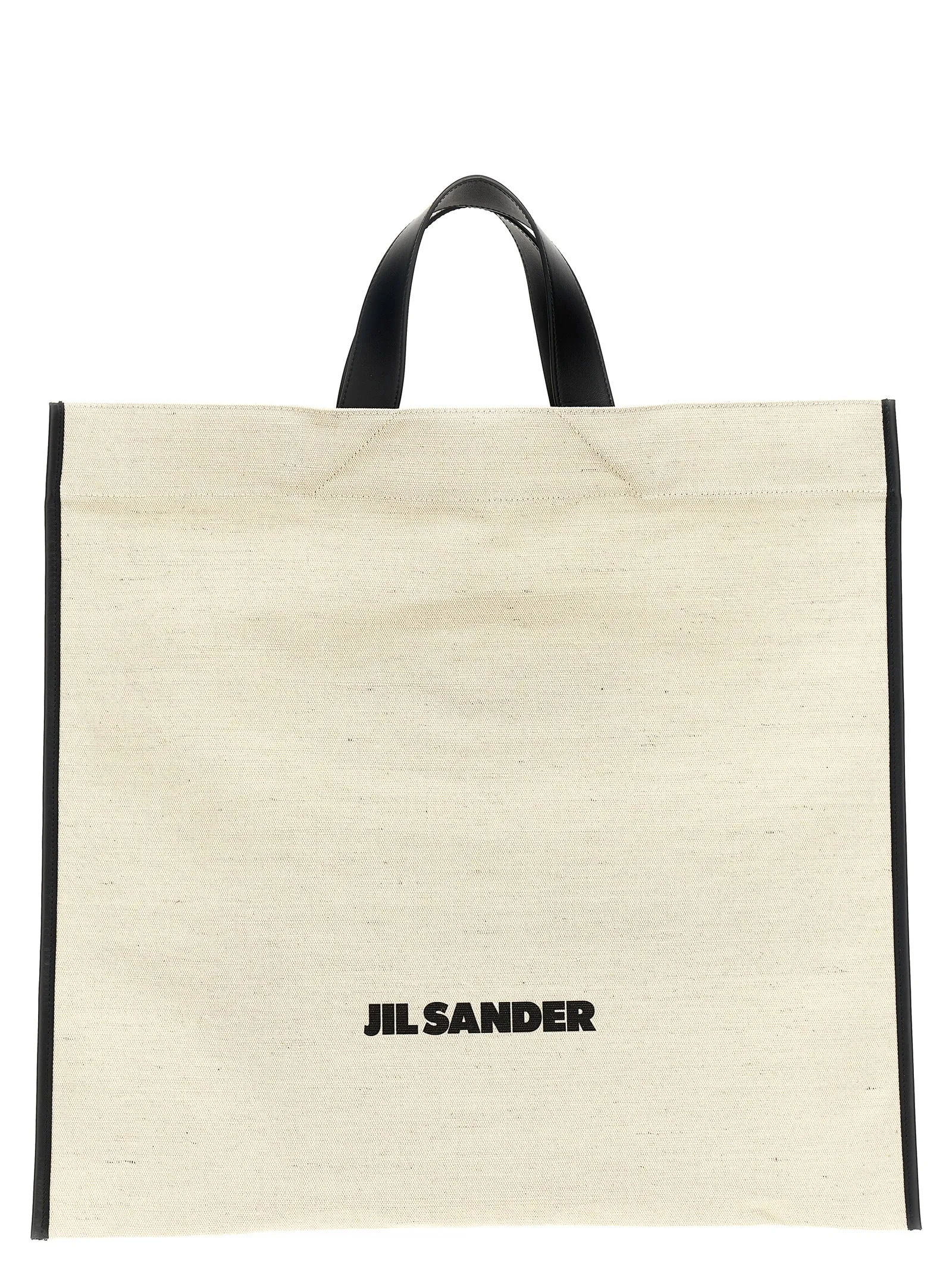 Border Book Tote Square Tote Bianco/Nero