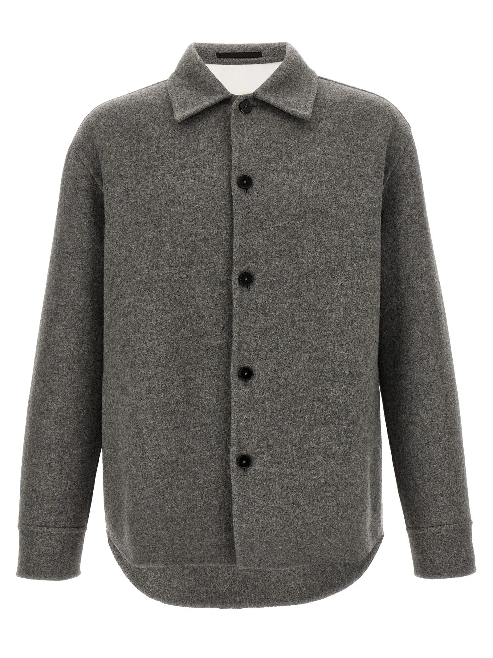 Wool Overshirt Puffer Jackets Grigio