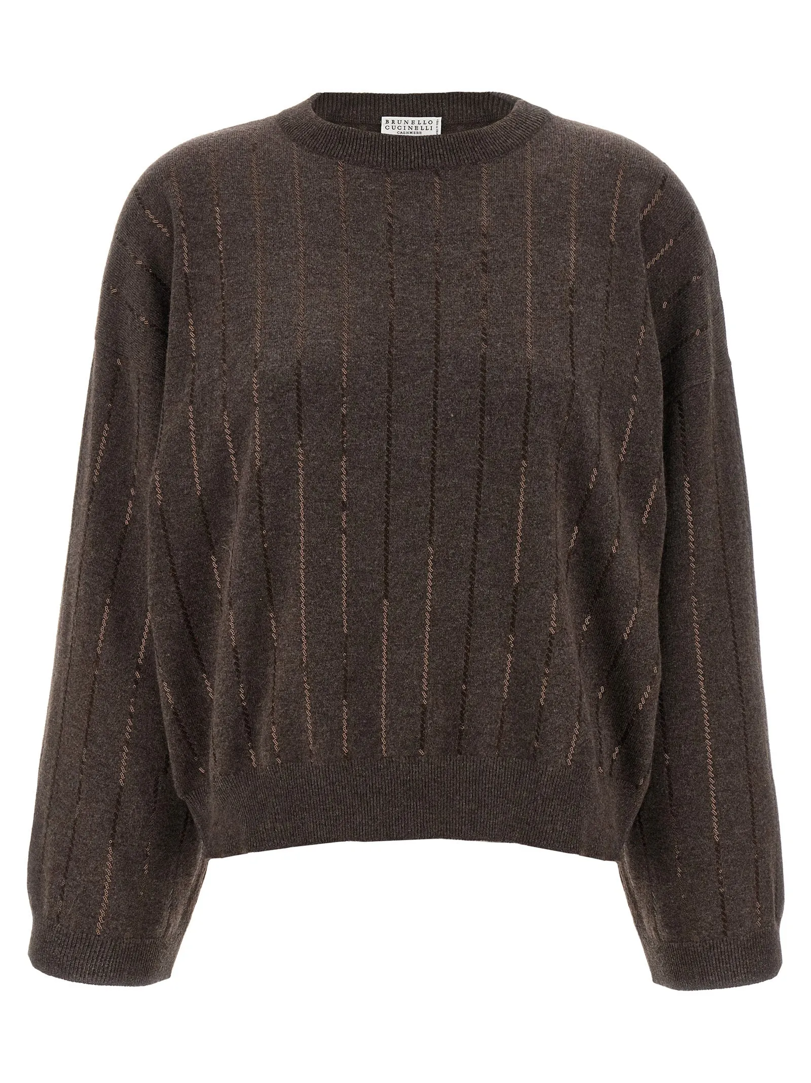 Sequin Cashmere Sweater Maglioni Marrone
