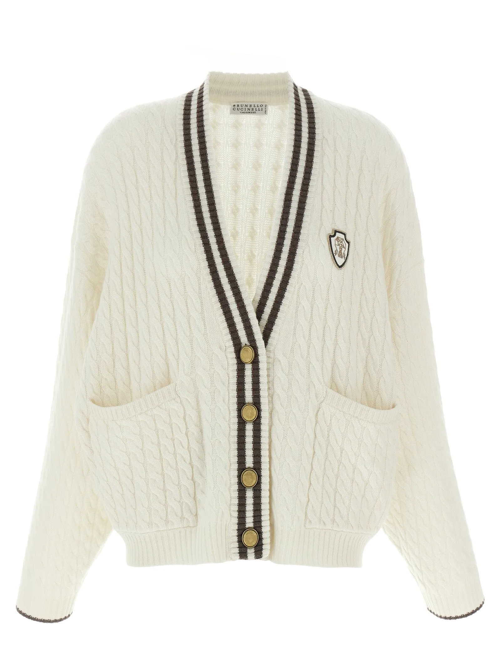 Braided Cardigan Maglioni Bianco