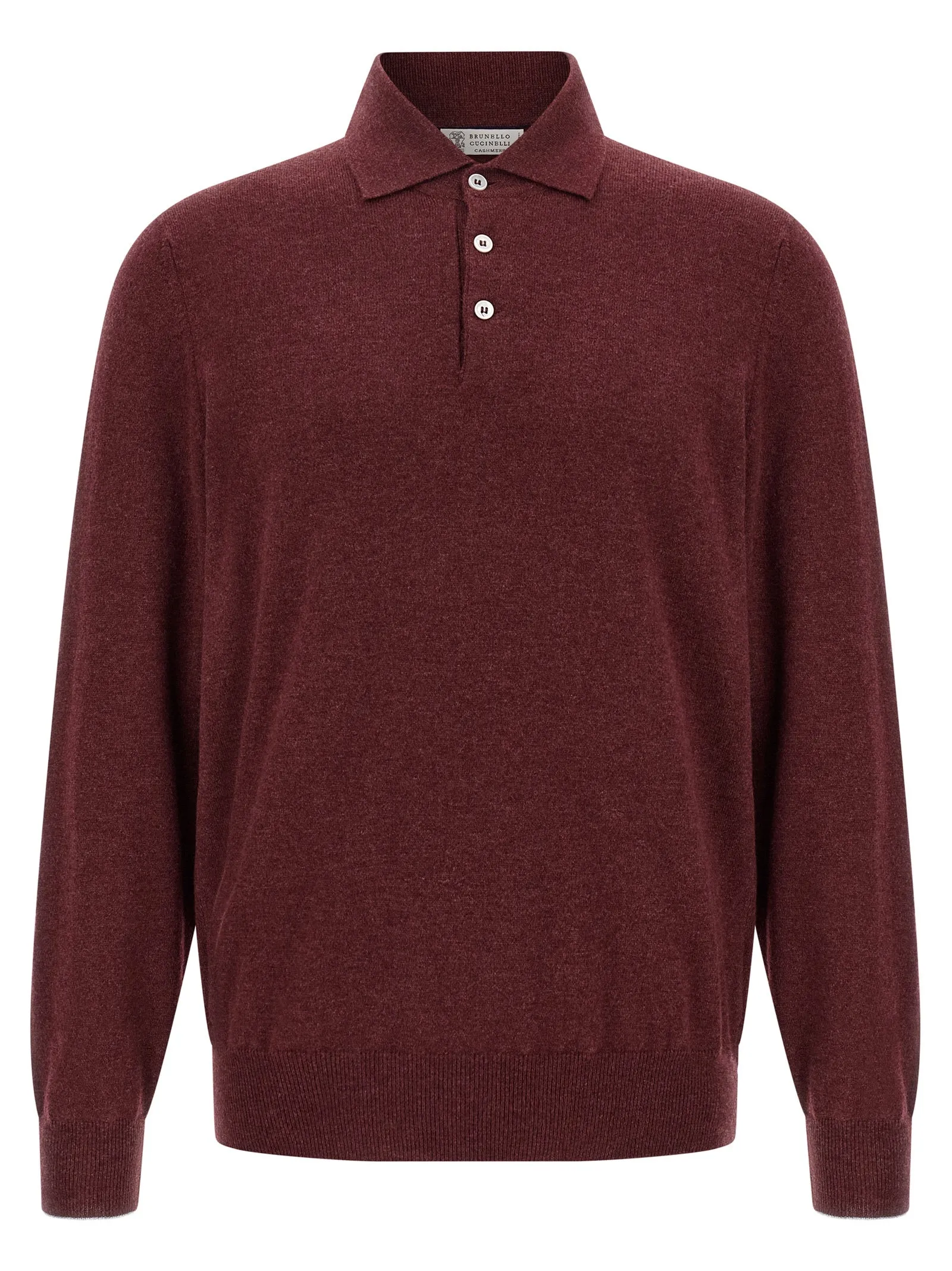 Cashmere Shirt Polo Bordeaux
