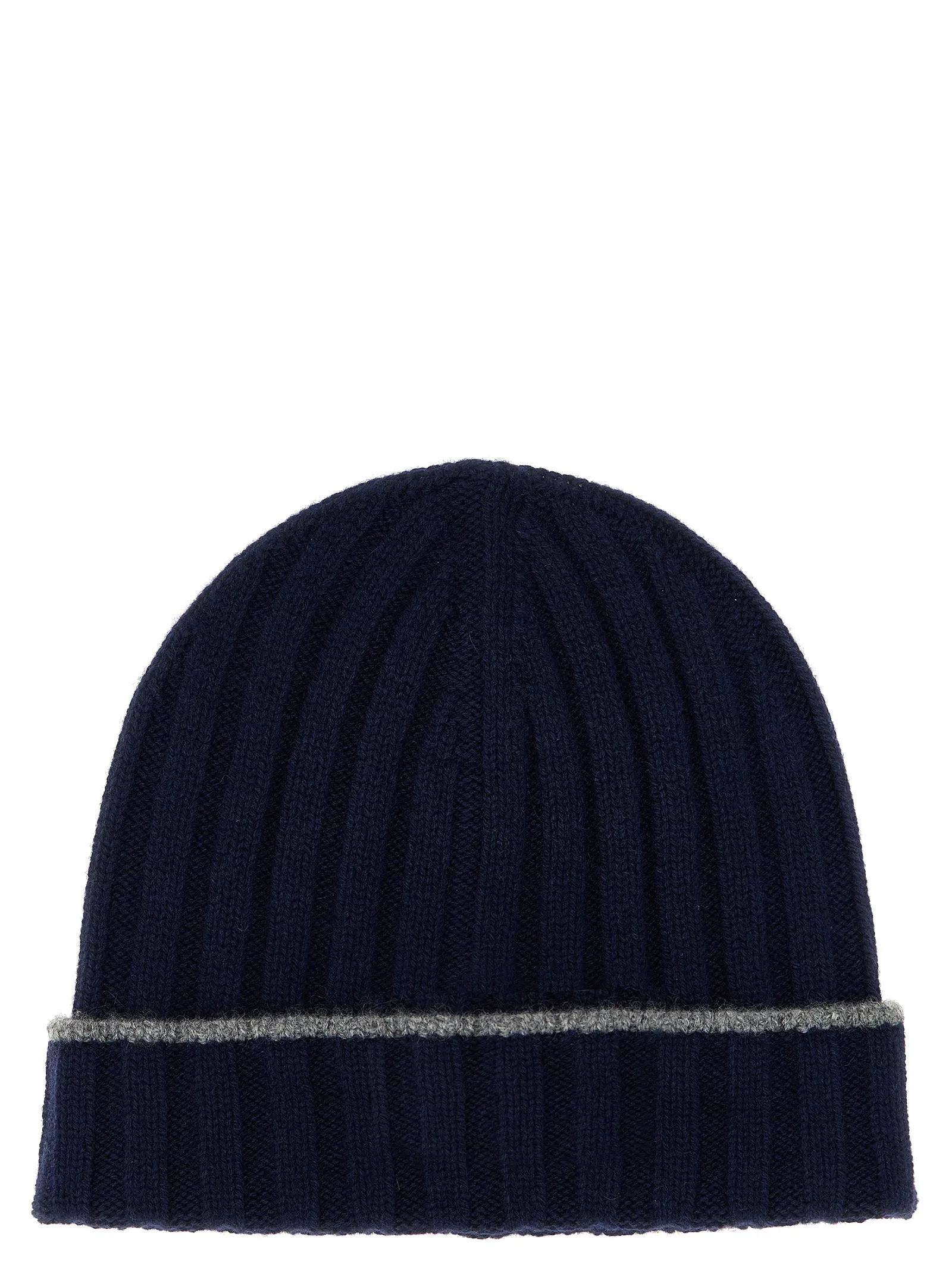 Cashmere Turn-Up Beanie Cappelli Blu