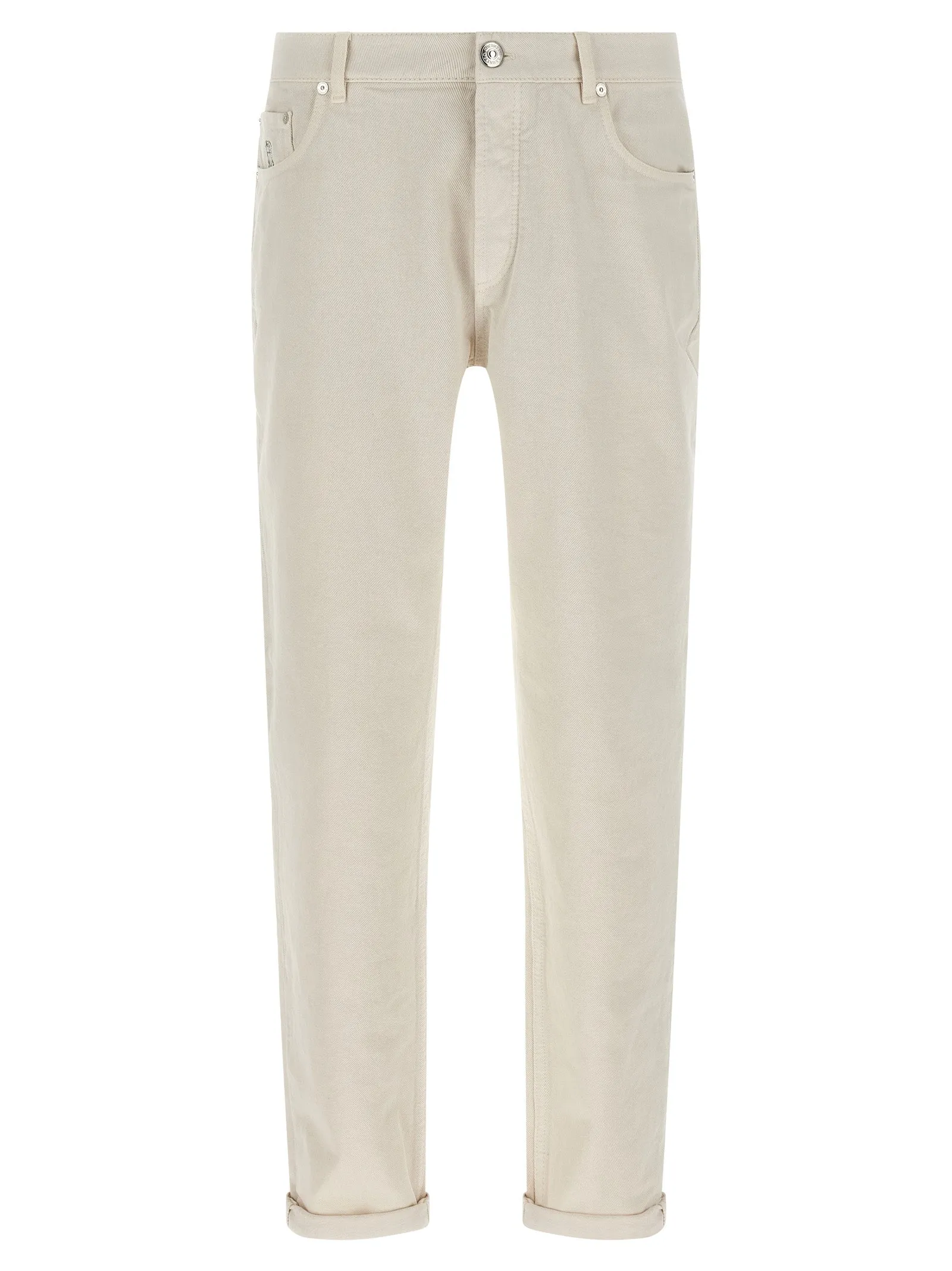 Garment-Dyed Jeans Bianco