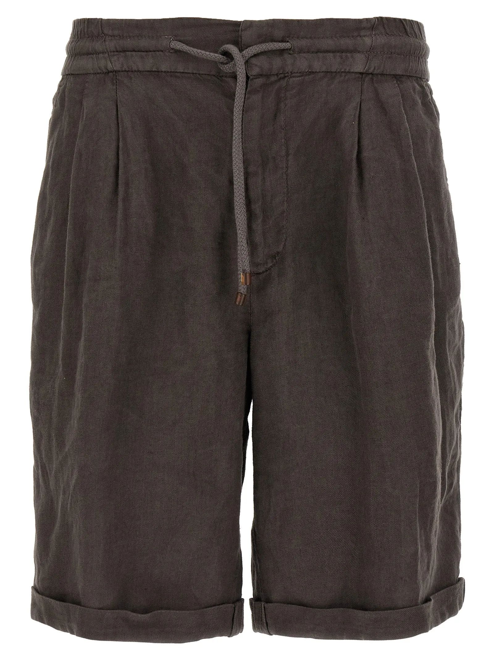 Linen Bermuda Shorts Bermuda E Short Marrone